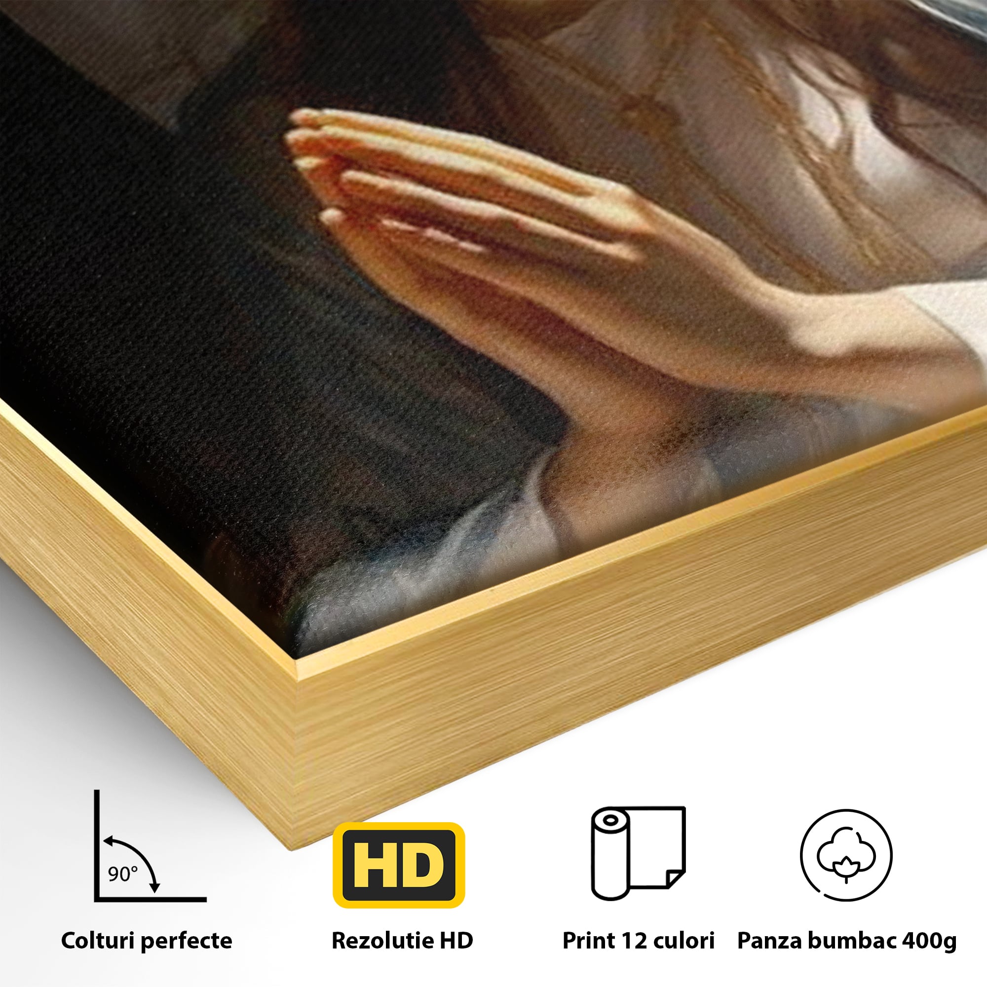 Tablou Canvas Premium LuxCanva® H1037, Mama Luminii, Fecioara Maria, Rugaciune, Lumina, Credinta, Pace, Har, Blandete, Divin, Arta Religioasa, Living, Dormitor