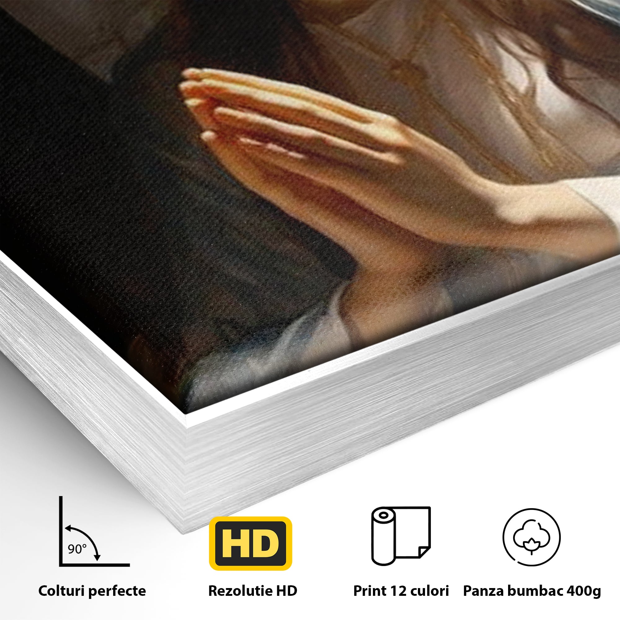 Tablou Canvas Premium LuxCanva® H1037, Mama Luminii, Fecioara Maria, Rugaciune, Lumina, Credinta, Pace, Har, Blandete, Divin, Arta Religioasa, Living, Dormitor