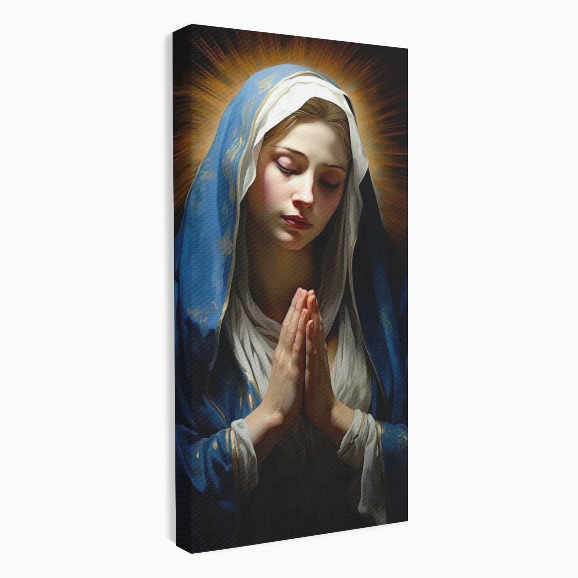 Tablou Canvas Premium LuxCanva® H1038, Blandetea Divina, Fecioara Maria, Rugaciune, Lumina, Credinta, Pace, Har, Blandete, Divin, Arta Religioasa, Living, Dormitor