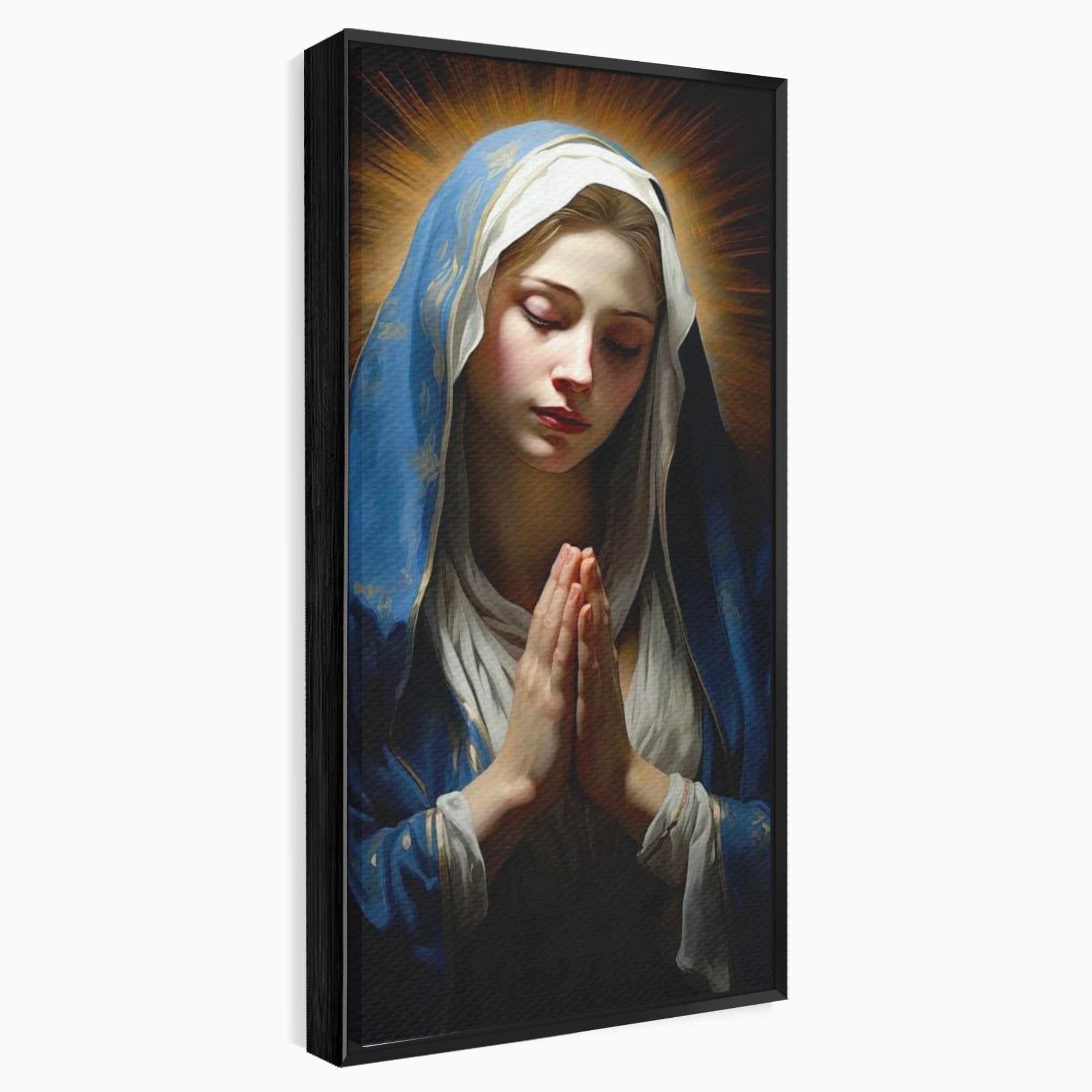 Tablou Canvas Premium LuxCanva® H1038, Blandetea Divina, Fecioara Maria, Rugaciune, Lumina, Credinta, Pace, Har, Blandete, Divin, Arta Religioasa, Living, Dormitor