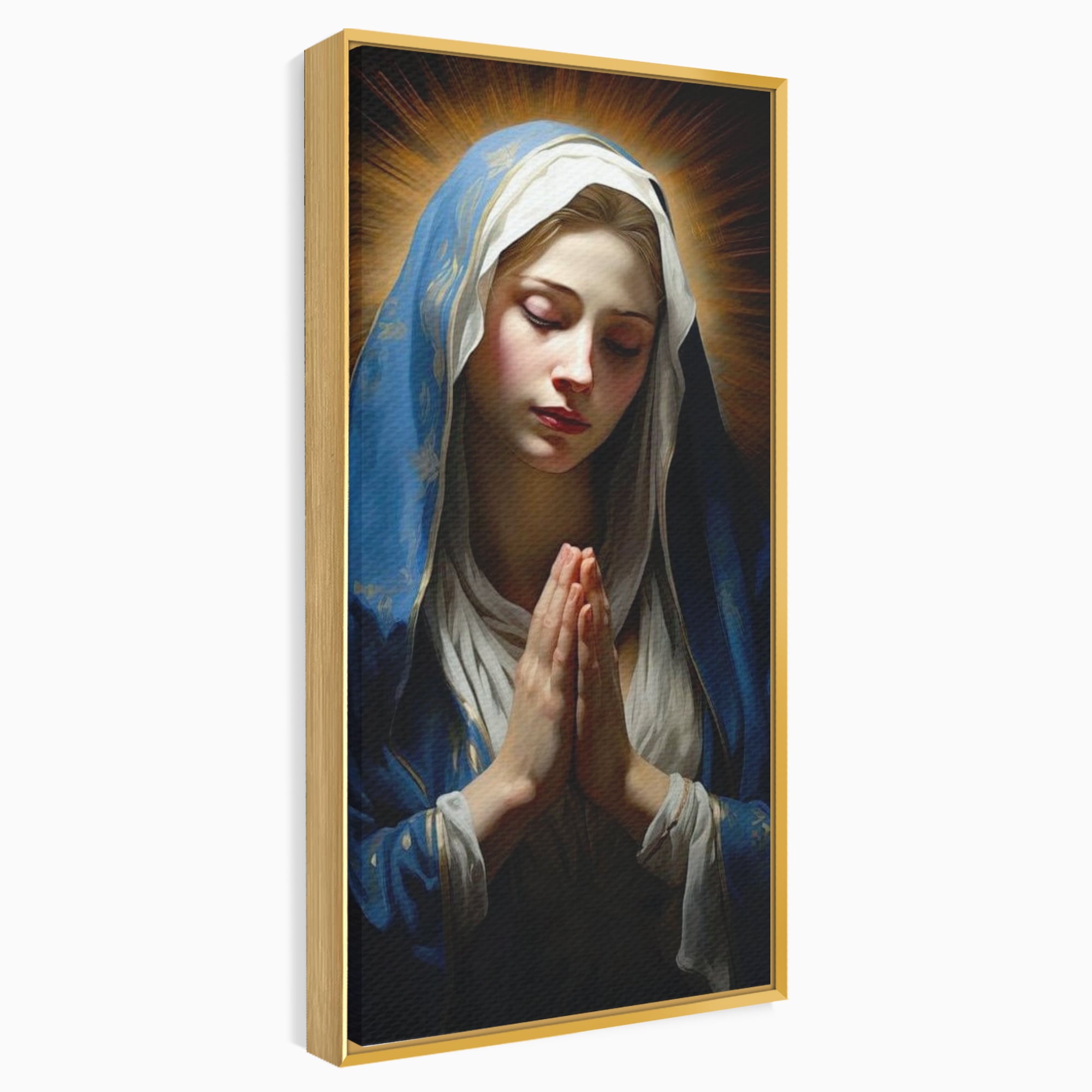 Tablou Canvas Premium LuxCanva® H1038, Blandetea Divina, Fecioara Maria, Rugaciune, Lumina, Credinta, Pace, Har, Blandete, Divin, Arta Religioasa, Living, Dormitor