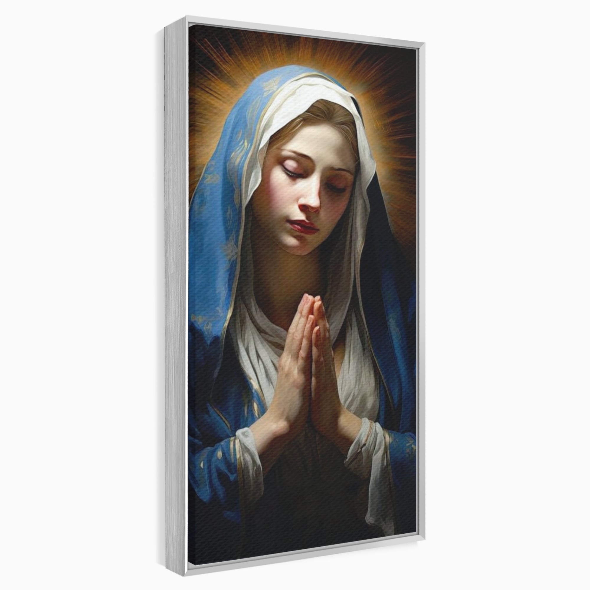 Tablou Canvas Premium LuxCanva® H1038, Blandetea Divina, Fecioara Maria, Rugaciune, Lumina, Credinta, Pace, Har, Blandete, Divin, Arta Religioasa, Living, Dormitor