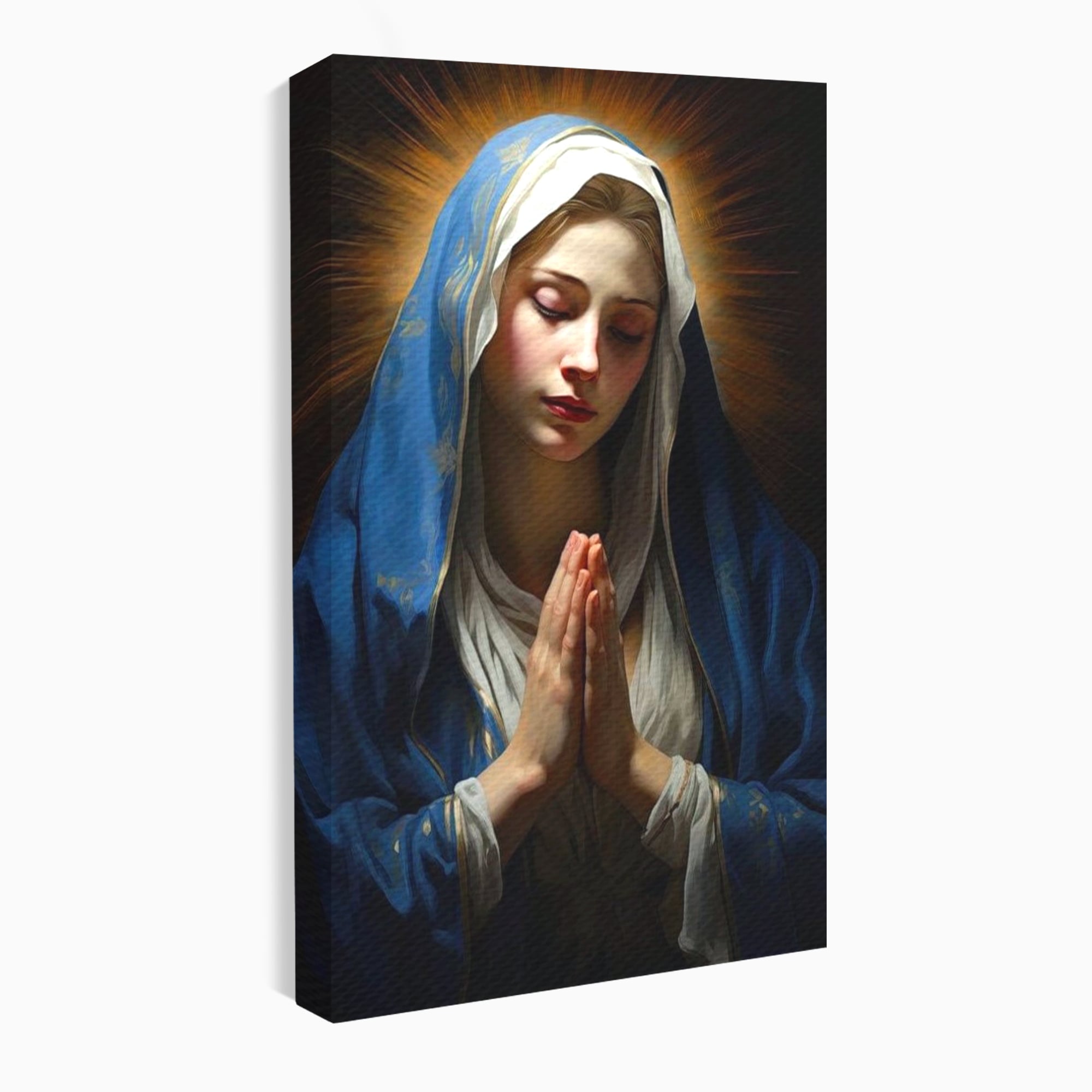 Tablou Canvas Premium LuxCanva® H1038, Blandetea Divina, Fecioara Maria, Rugaciune, Lumina, Credinta, Pace, Har, Blandete, Divin, Arta Religioasa, Living, Dormitor