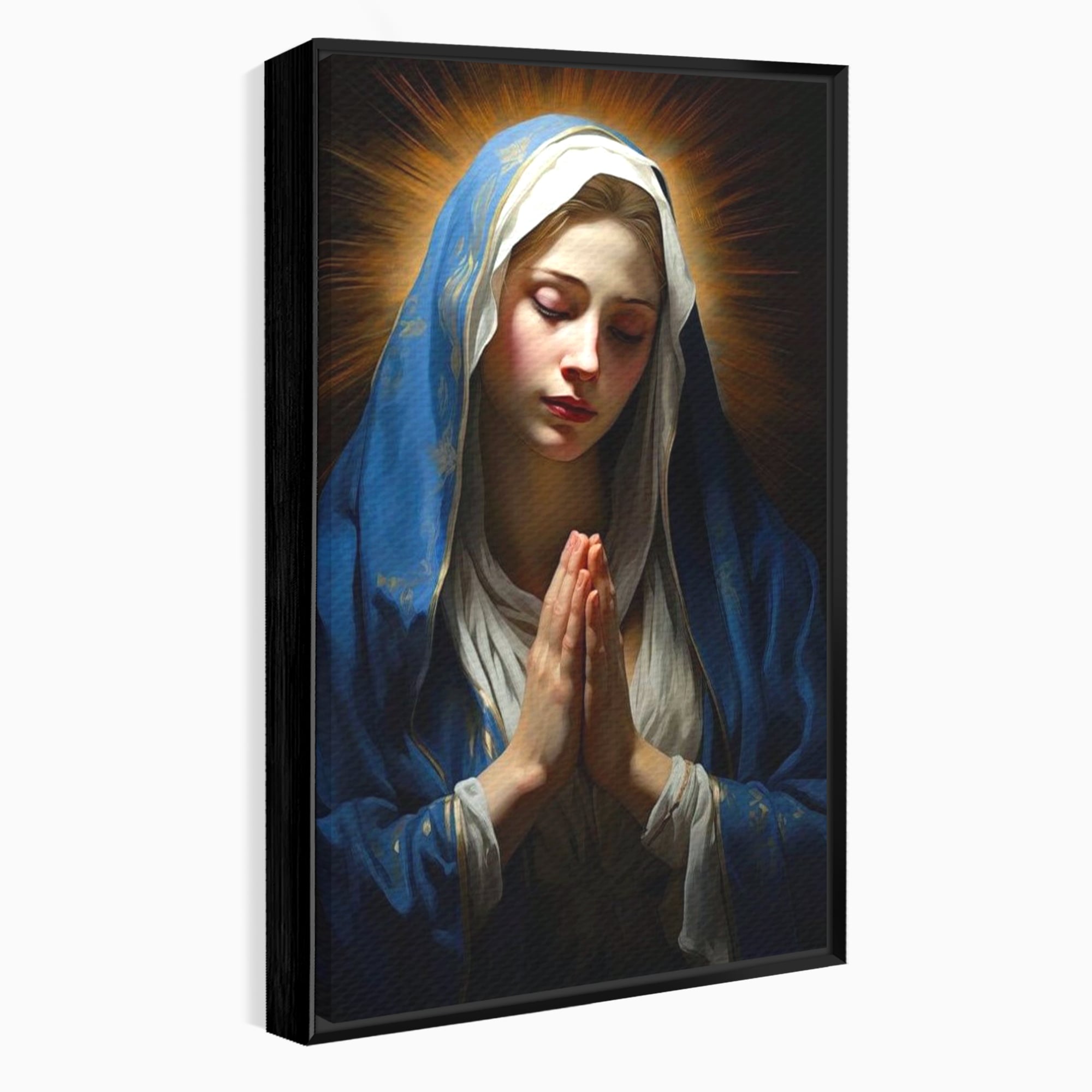 Tablou Canvas Premium LuxCanva® H1038, Blandetea Divina, Fecioara Maria, Rugaciune, Lumina, Credinta, Pace, Har, Blandete, Divin, Arta Religioasa, Living, Dormitor