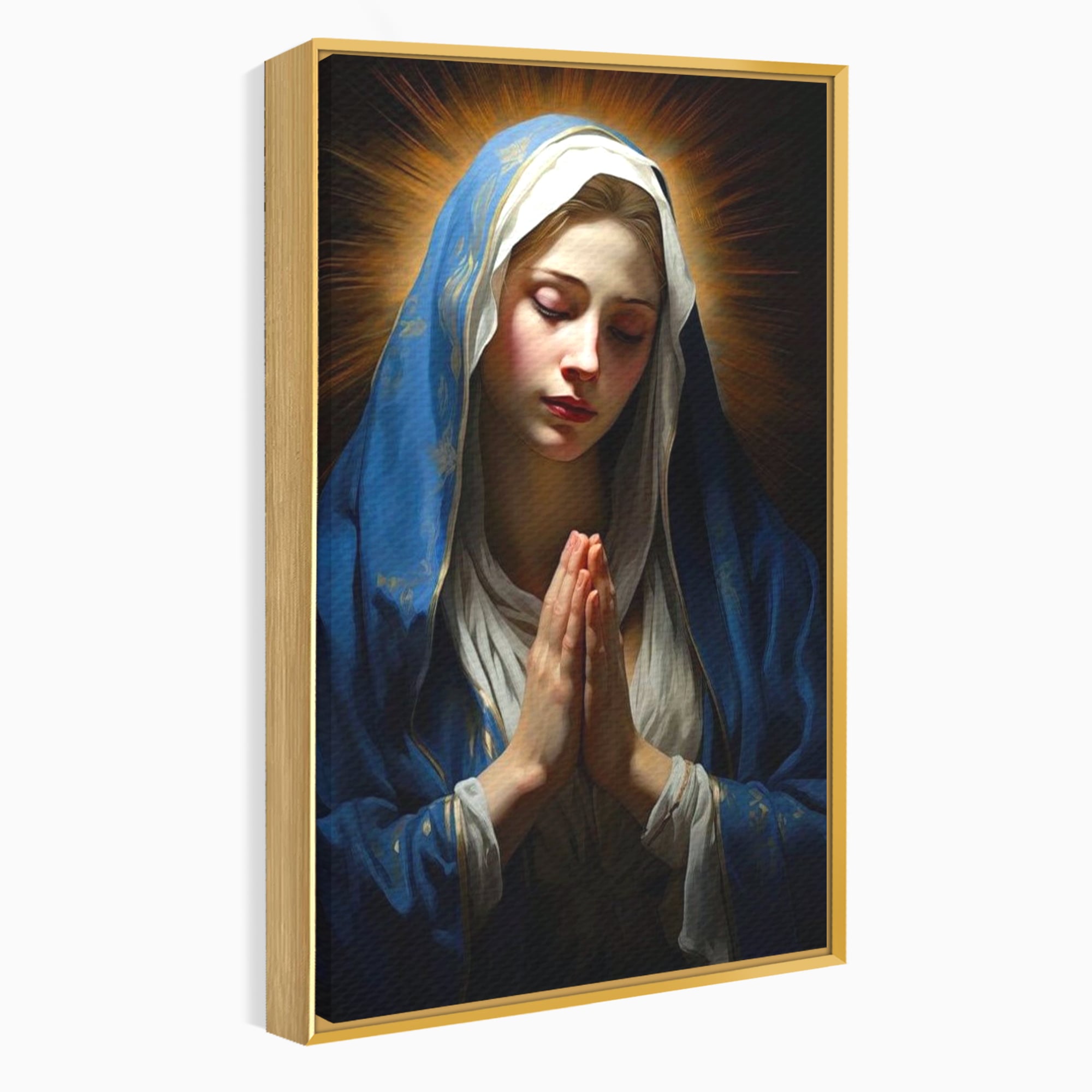 Tablou Canvas Premium LuxCanva® H1038, Blandetea Divina, Fecioara Maria, Rugaciune, Lumina, Credinta, Pace, Har, Blandete, Divin, Arta Religioasa, Living, Dormitor