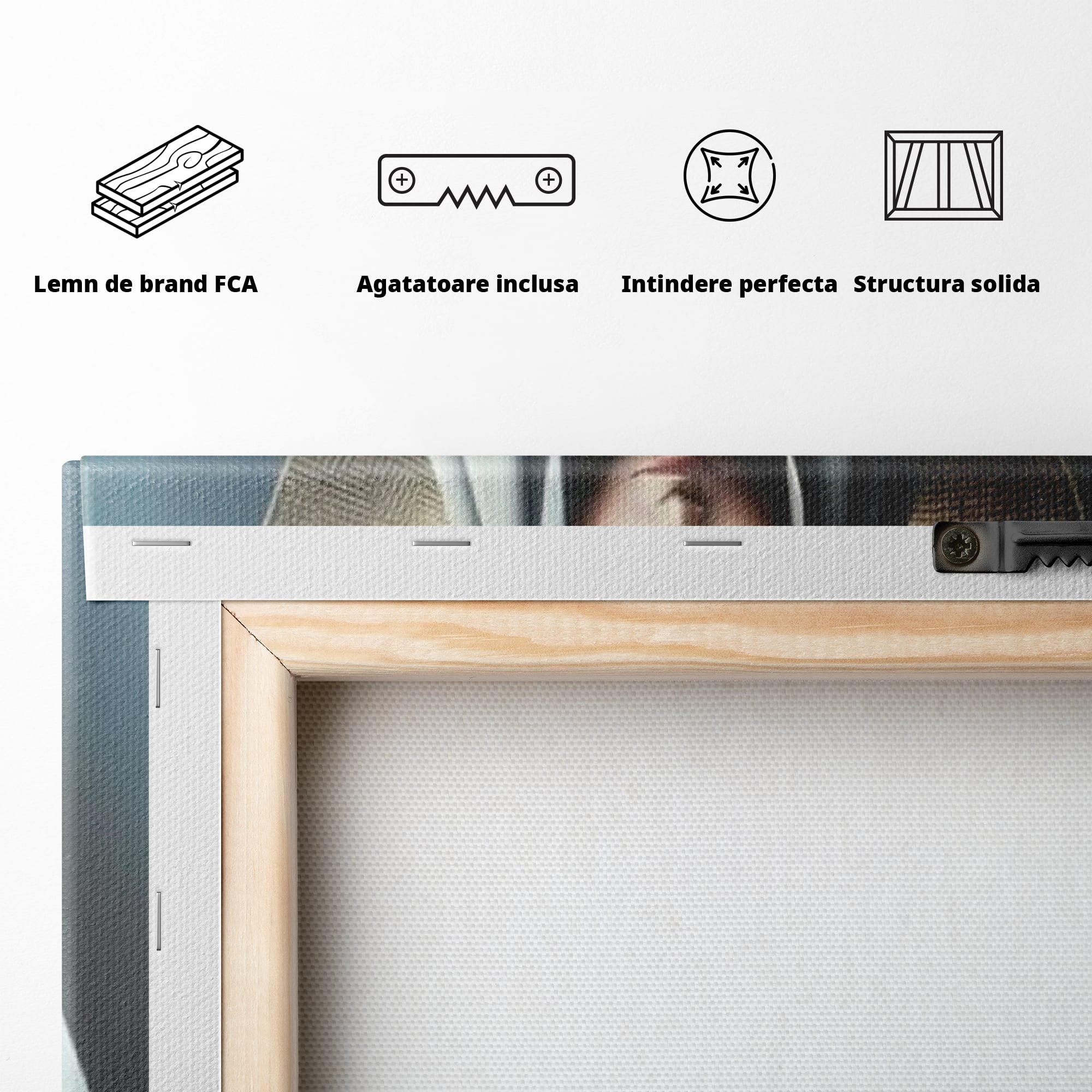 Tablou Canvas Premium LuxCanva® H1039, In Bratele Credintei, Fecioara Maria, Rugaciune, Lumina, Credinta, Pace, Har, Blandete, Divin, Arta Religioasa, Living, Dormitor