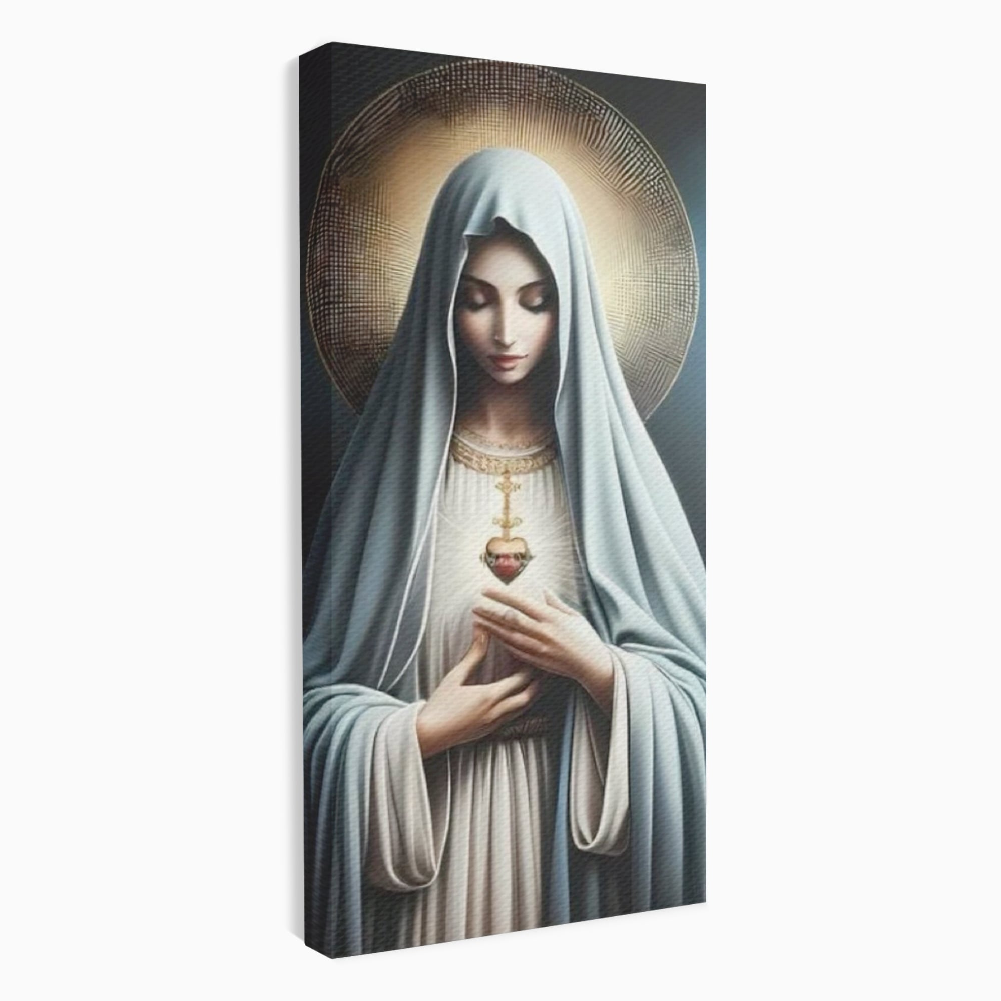 Tablou Canvas Premium LuxCanva® H1039, In Bratele Credintei, Fecioara Maria, Rugaciune, Lumina, Credinta, Pace, Har, Blandete, Divin, Arta Religioasa, Living, Dormitor