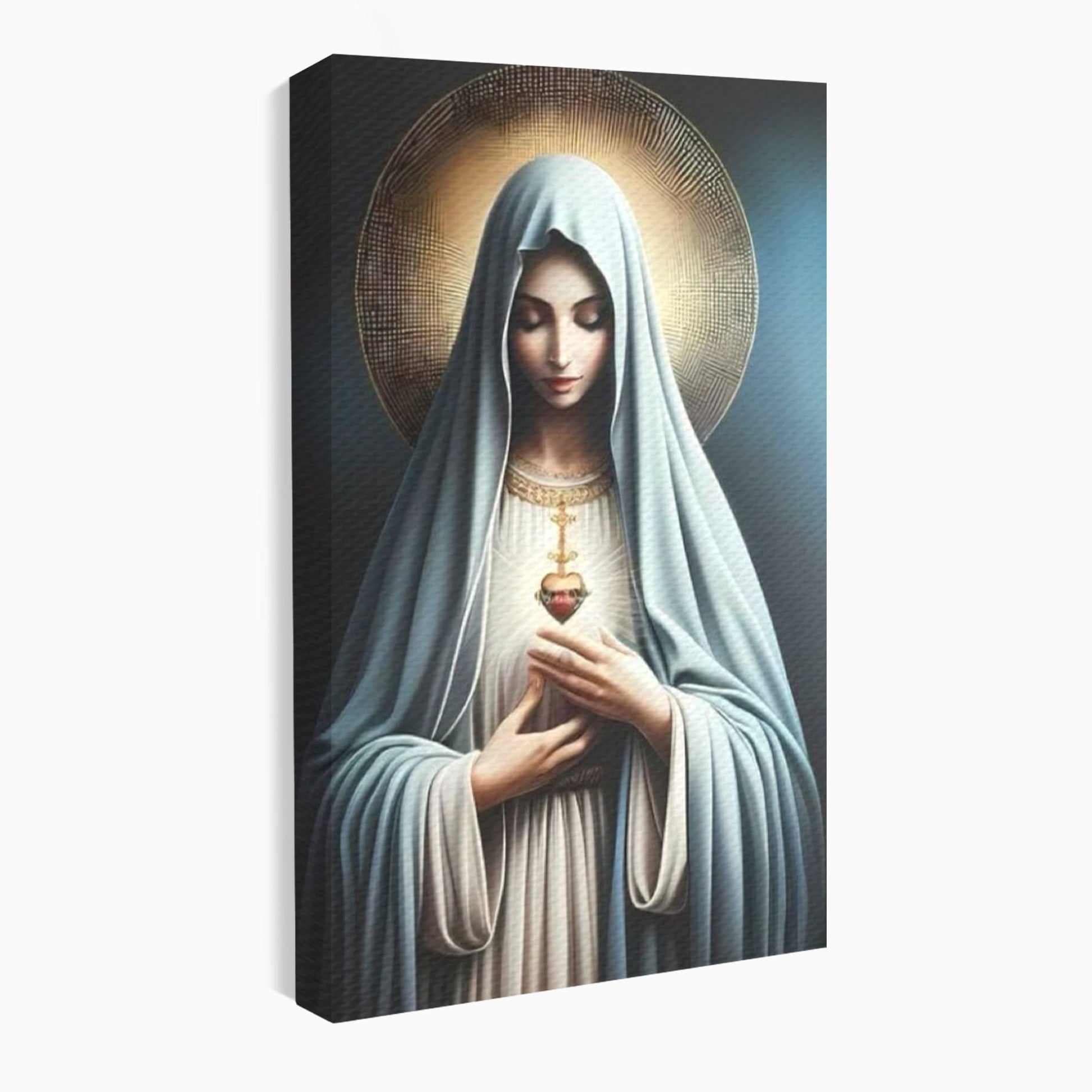 Tablou Canvas Premium LuxCanva® H1039, In Bratele Credintei, Fecioara Maria, Rugaciune, Lumina, Credinta, Pace, Har, Blandete, Divin, Arta Religioasa, Living, Dormitor