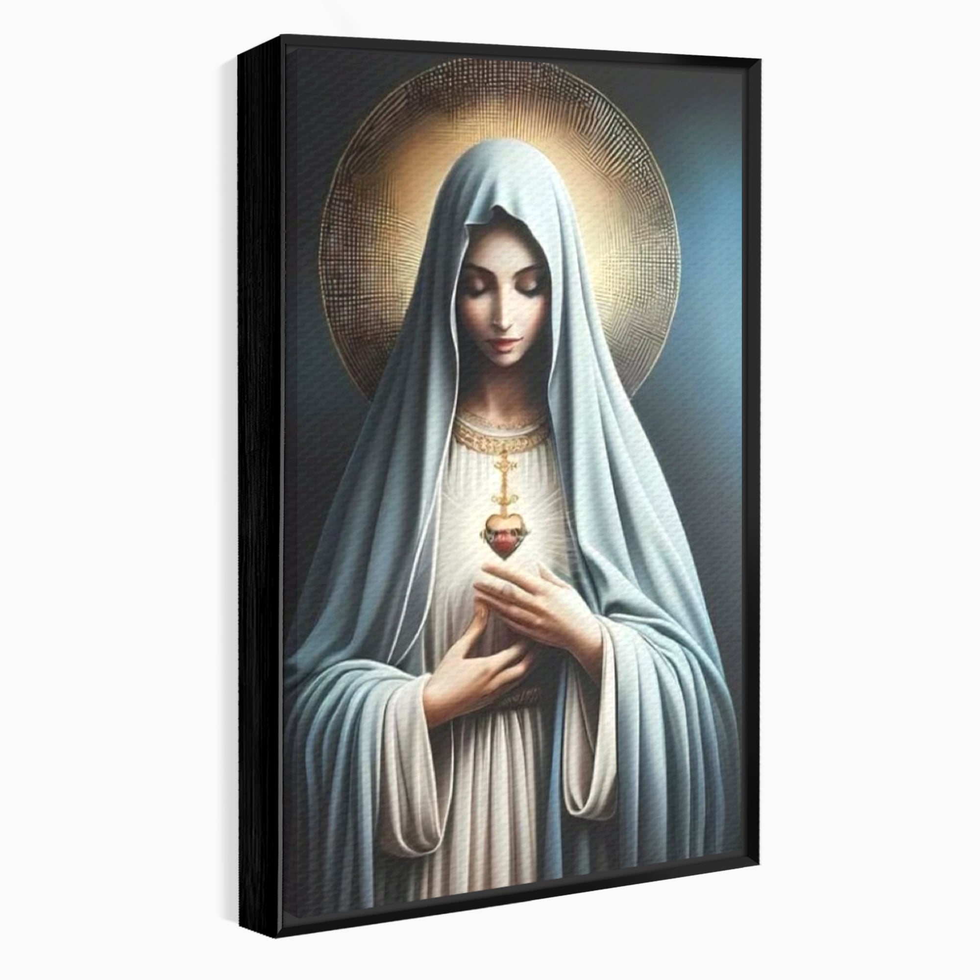 Tablou Canvas Premium LuxCanva® H1039, In Bratele Credintei, Fecioara Maria, Rugaciune, Lumina, Credinta, Pace, Har, Blandete, Divin, Arta Religioasa, Living, Dormitor