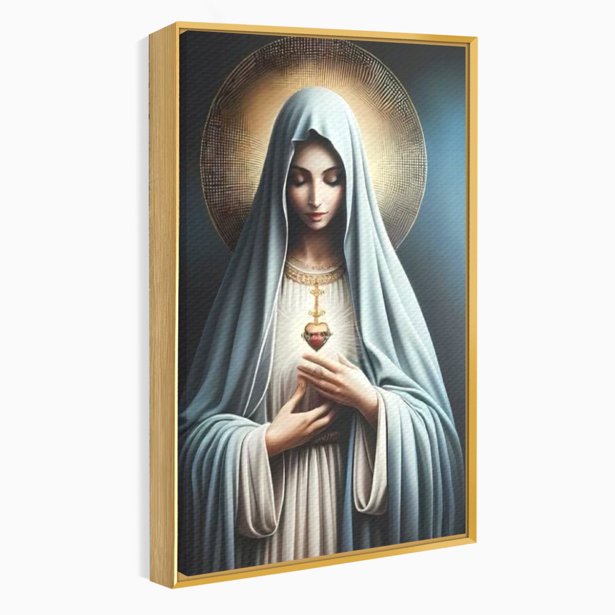 Tablou Canvas Premium LuxCanva® H1039, In Bratele Credintei, Fecioara Maria, Rugaciune, Lumina, Credinta, Pace, Har, Blandete, Divin, Arta Religioasa, Living, Dormitor