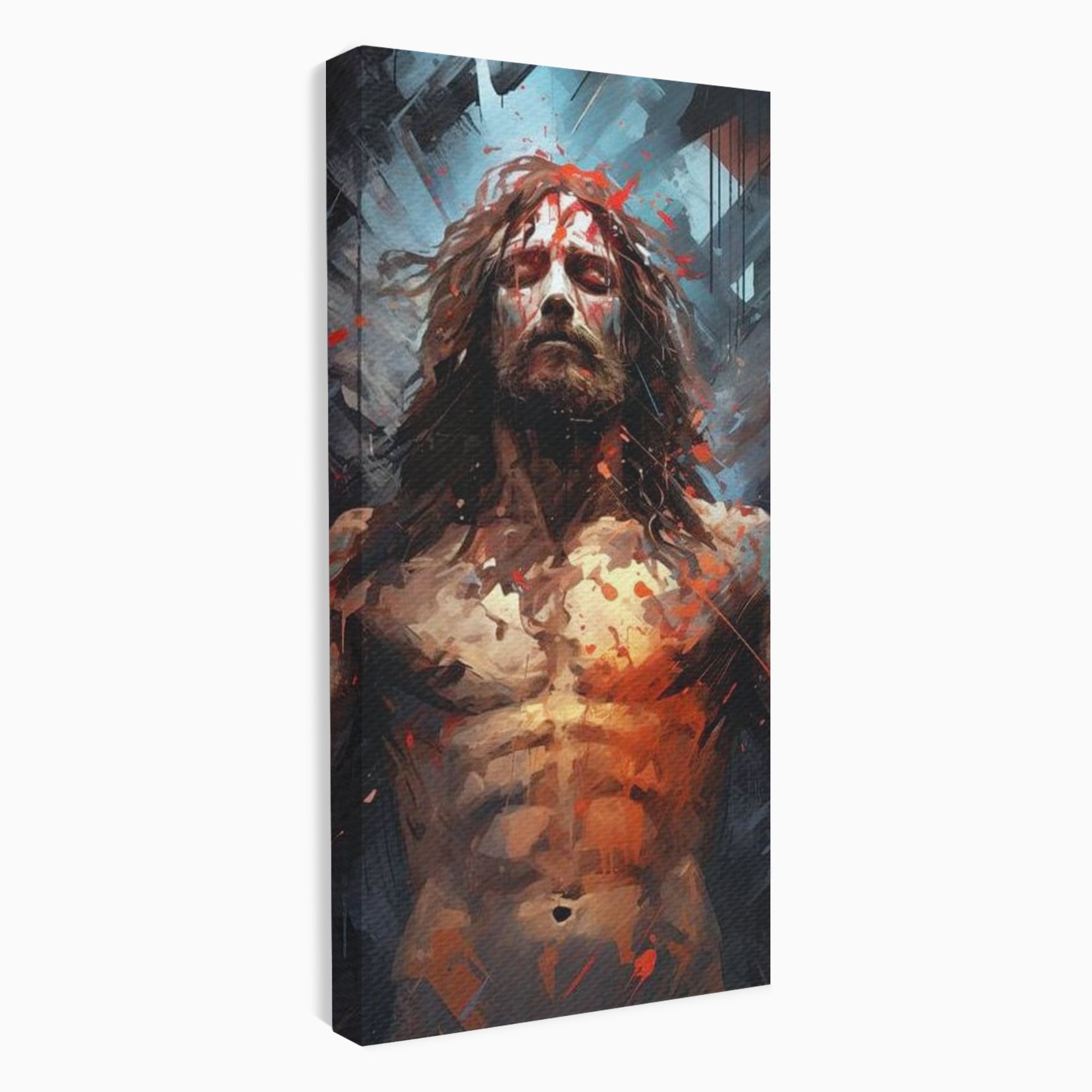 Tablou Canvas Premium LuxCanva® H1040, Patimile lui Hristos, Iisus, Martiriu, Forta Interioara, Sacrificiu, Divinitate, Gratie, Mantuire, Arta Sacra, Living, Dormitor