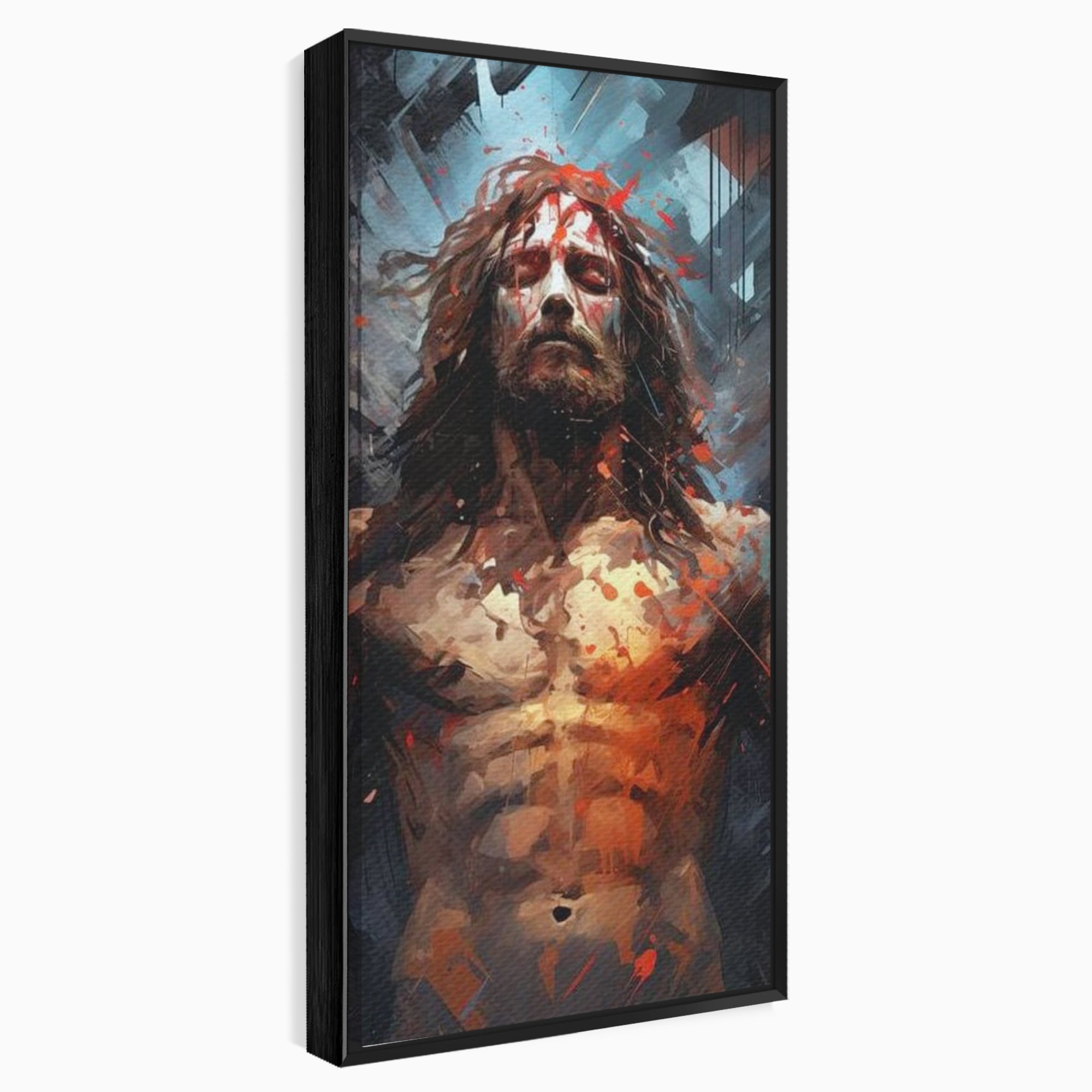 Tablou Canvas Premium LuxCanva® H1040, Patimile lui Hristos, Iisus, Martiriu, Forta Interioara, Sacrificiu, Divinitate, Gratie, Mantuire, Arta Sacra, Living, Dormitor