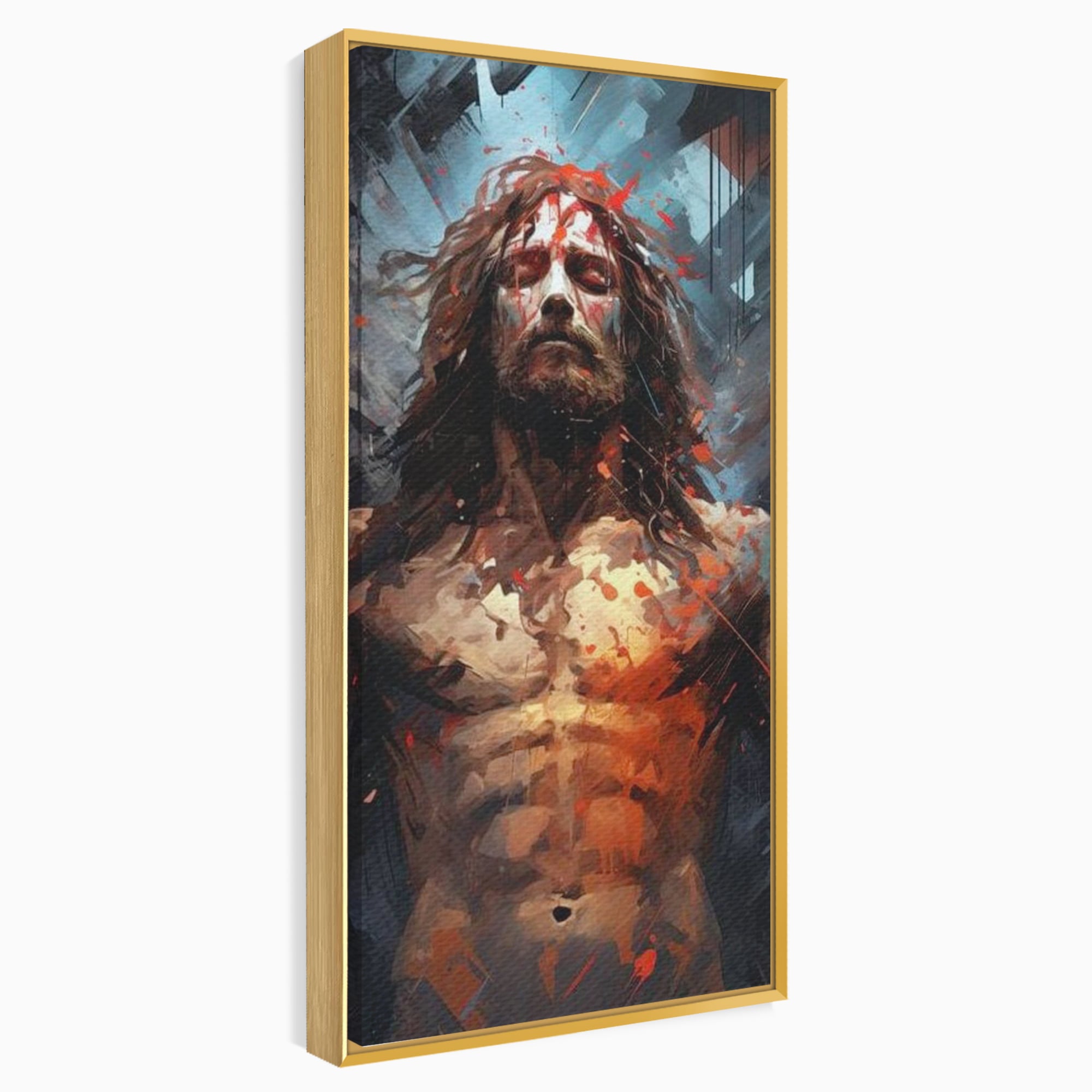 Tablou Canvas Premium LuxCanva® H1040, Patimile lui Hristos, Iisus, Martiriu, Forta Interioara, Sacrificiu, Divinitate, Gratie, Mantuire, Arta Sacra, Living, Dormitor