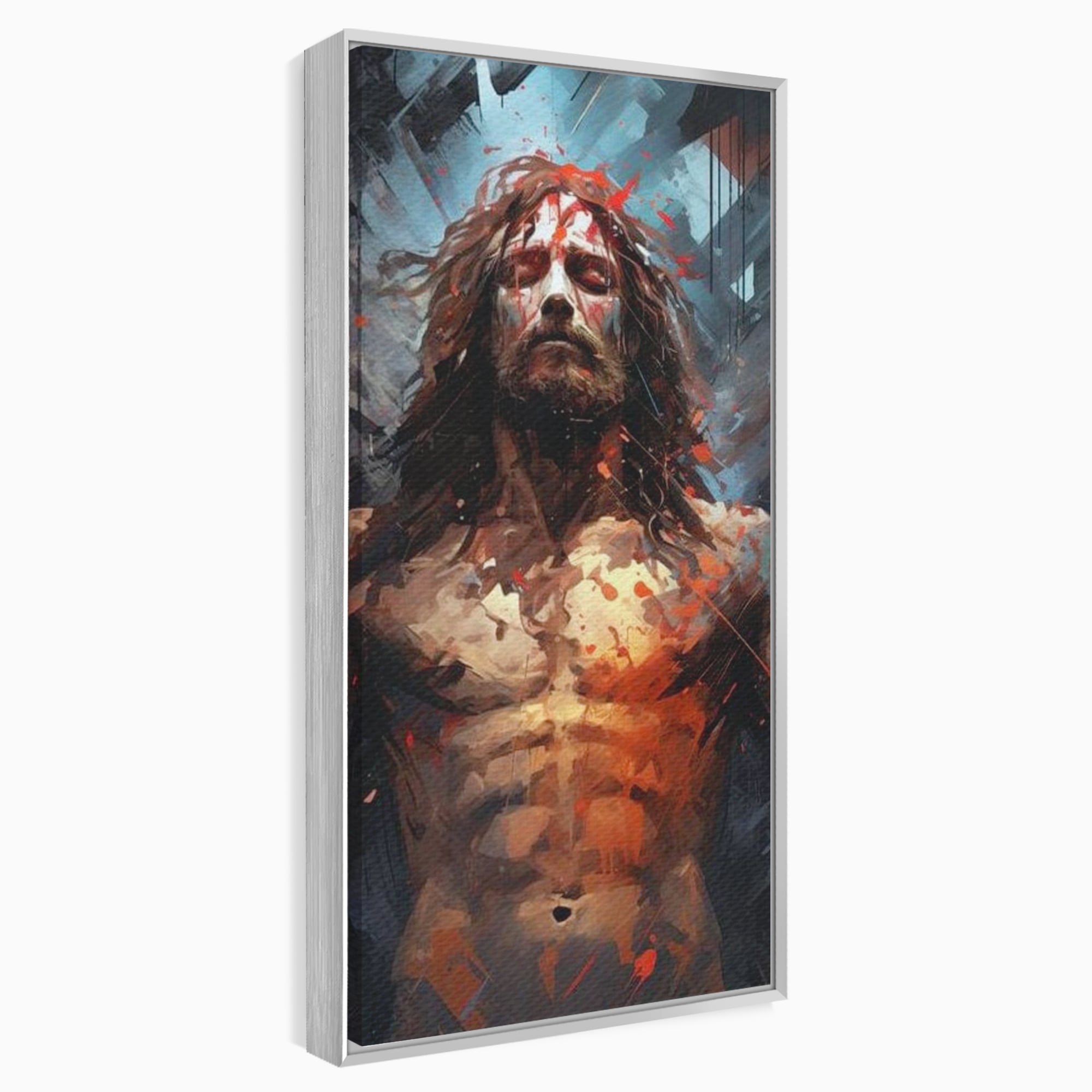 Tablou Canvas Premium LuxCanva® H1040, Patimile lui Hristos, Iisus, Martiriu, Forta Interioara, Sacrificiu, Divinitate, Gratie, Mantuire, Arta Sacra, Living, Dormitor