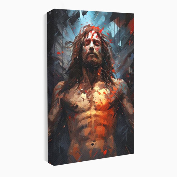 Tablou Canvas Premium LuxCanva® H1040, Patimile lui Hristos, Iisus, Martiriu, Forta Interioara, Sacrificiu, Divinitate, Gratie, Mantuire, Arta Sacra, Living, Dormitor
