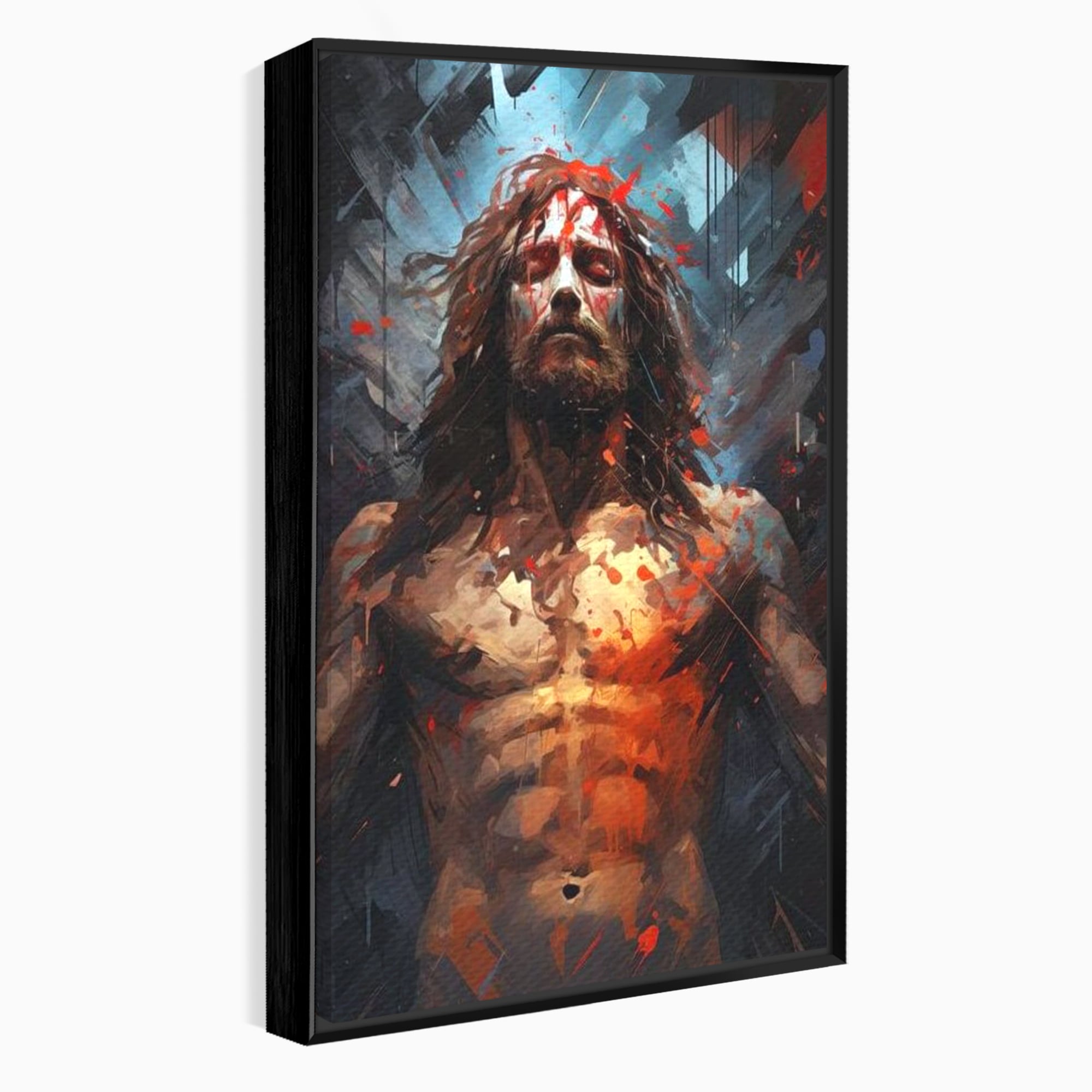 Tablou Canvas Premium LuxCanva® H1040, Patimile lui Hristos, Iisus, Martiriu, Forta Interioara, Sacrificiu, Divinitate, Gratie, Mantuire, Arta Sacra, Living, Dormitor