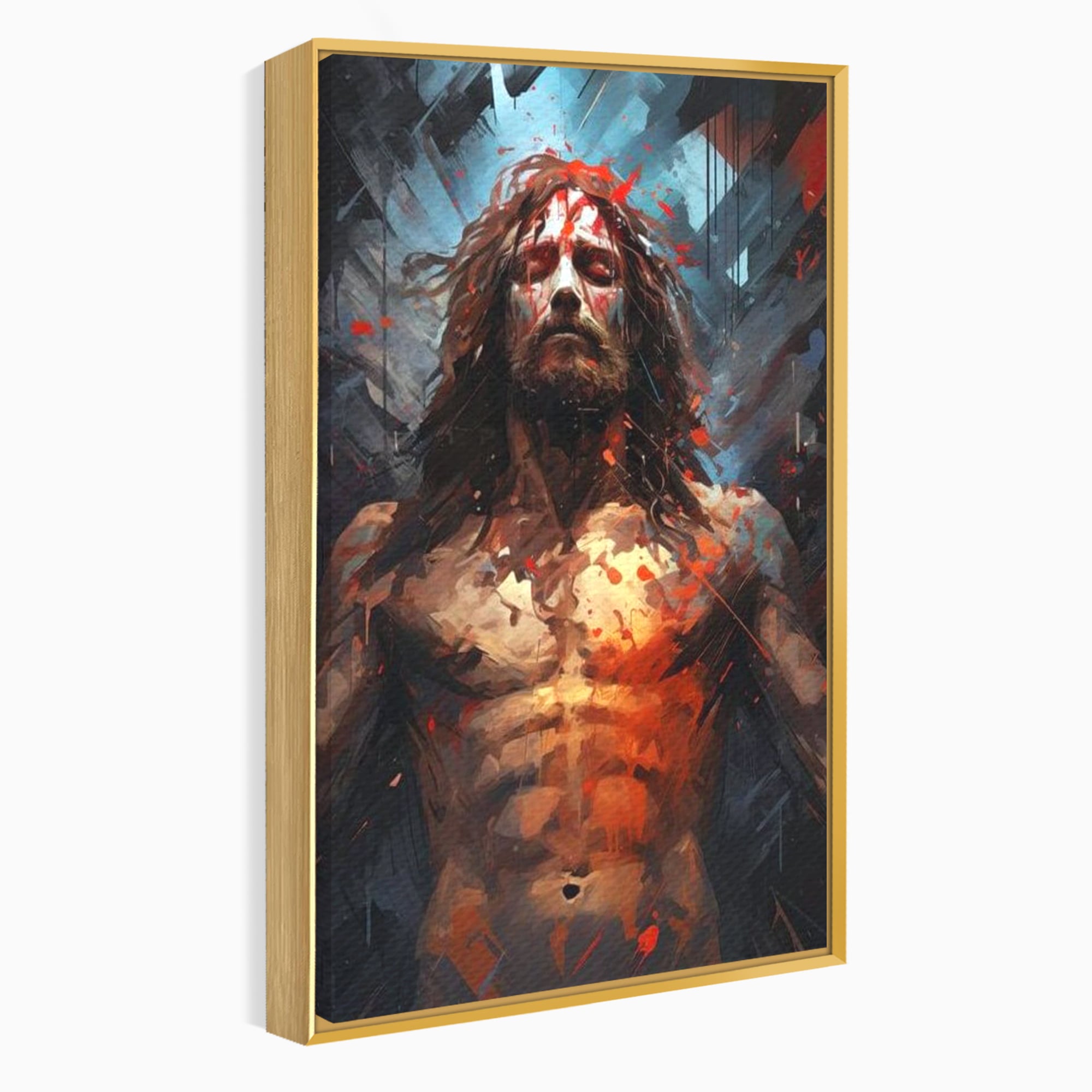 Tablou Canvas Premium LuxCanva® H1040, Patimile lui Hristos, Iisus, Martiriu, Forta Interioara, Sacrificiu, Divinitate, Gratie, Mantuire, Arta Sacra, Living, Dormitor