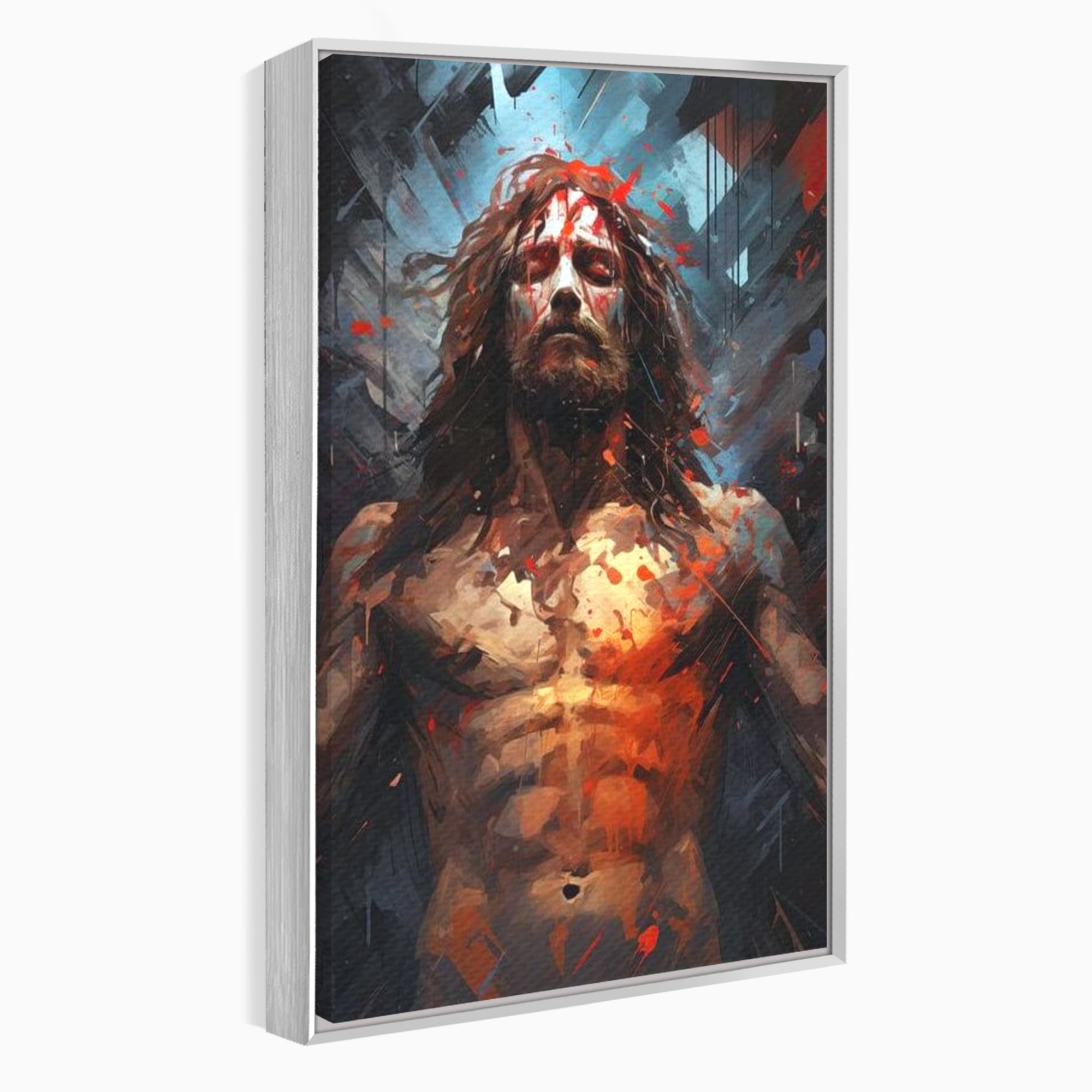 Tablou Canvas Premium LuxCanva® H1040, Patimile lui Hristos, Iisus, Martiriu, Forta Interioara, Sacrificiu, Divinitate, Gratie, Mantuire, Arta Sacra, Living, Dormitor
