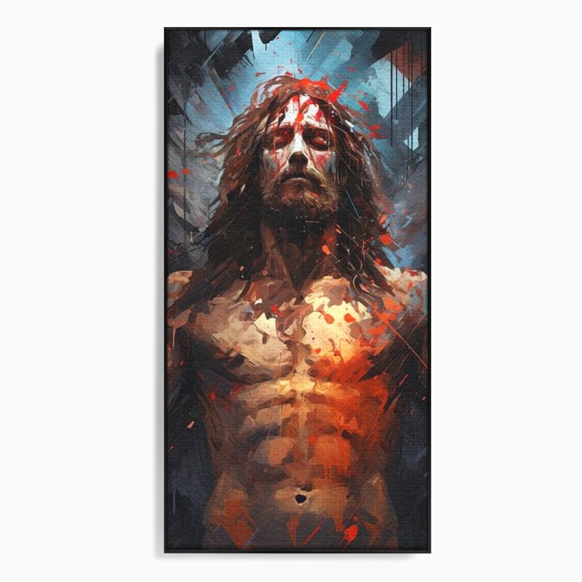 Tablou Canvas Premium LuxCanva® H1040, Patimile lui Hristos, Iisus, Martiriu, Forta Interioara, Sacrificiu, Divinitate, Gratie, Mantuire, Arta Sacra, Living, Dormitor