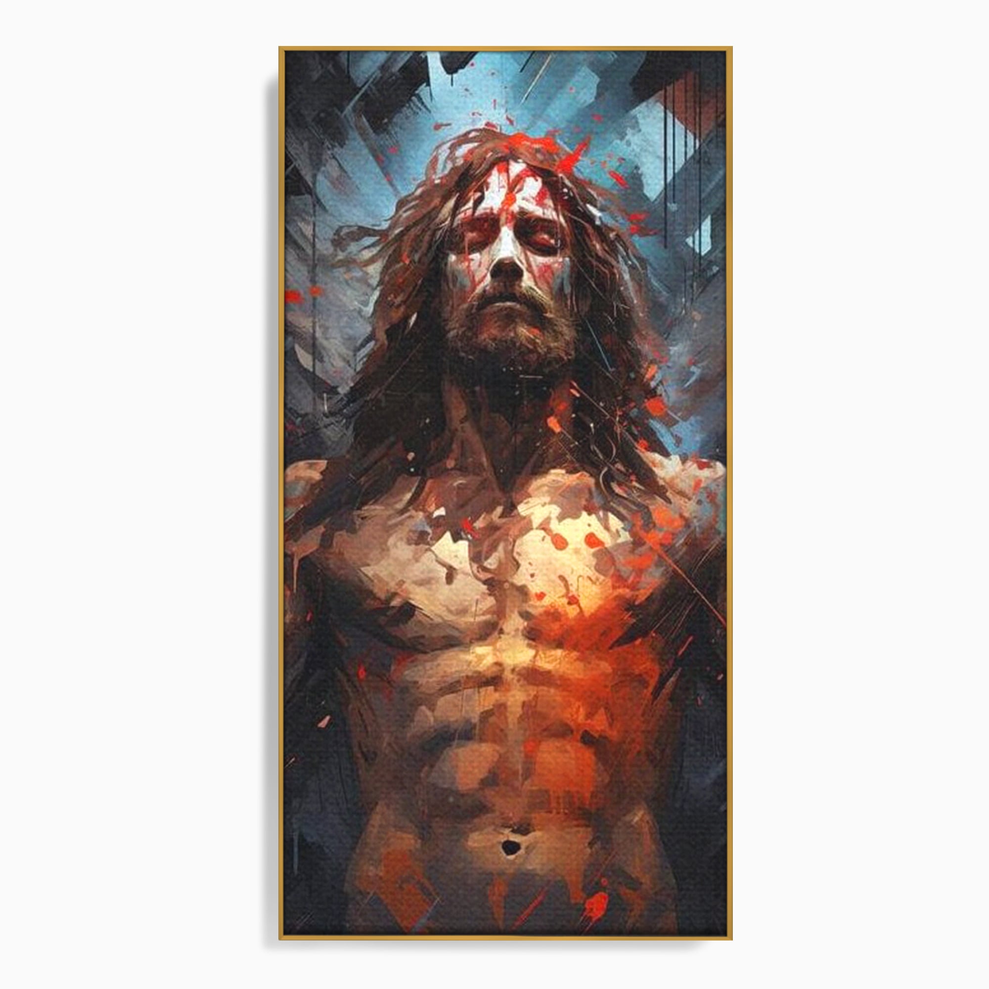 Tablou Canvas Premium LuxCanva® H1040, Patimile lui Hristos, Iisus, Martiriu, Forta Interioara, Sacrificiu, Divinitate, Gratie, Mantuire, Arta Sacra, Living, Dormitor