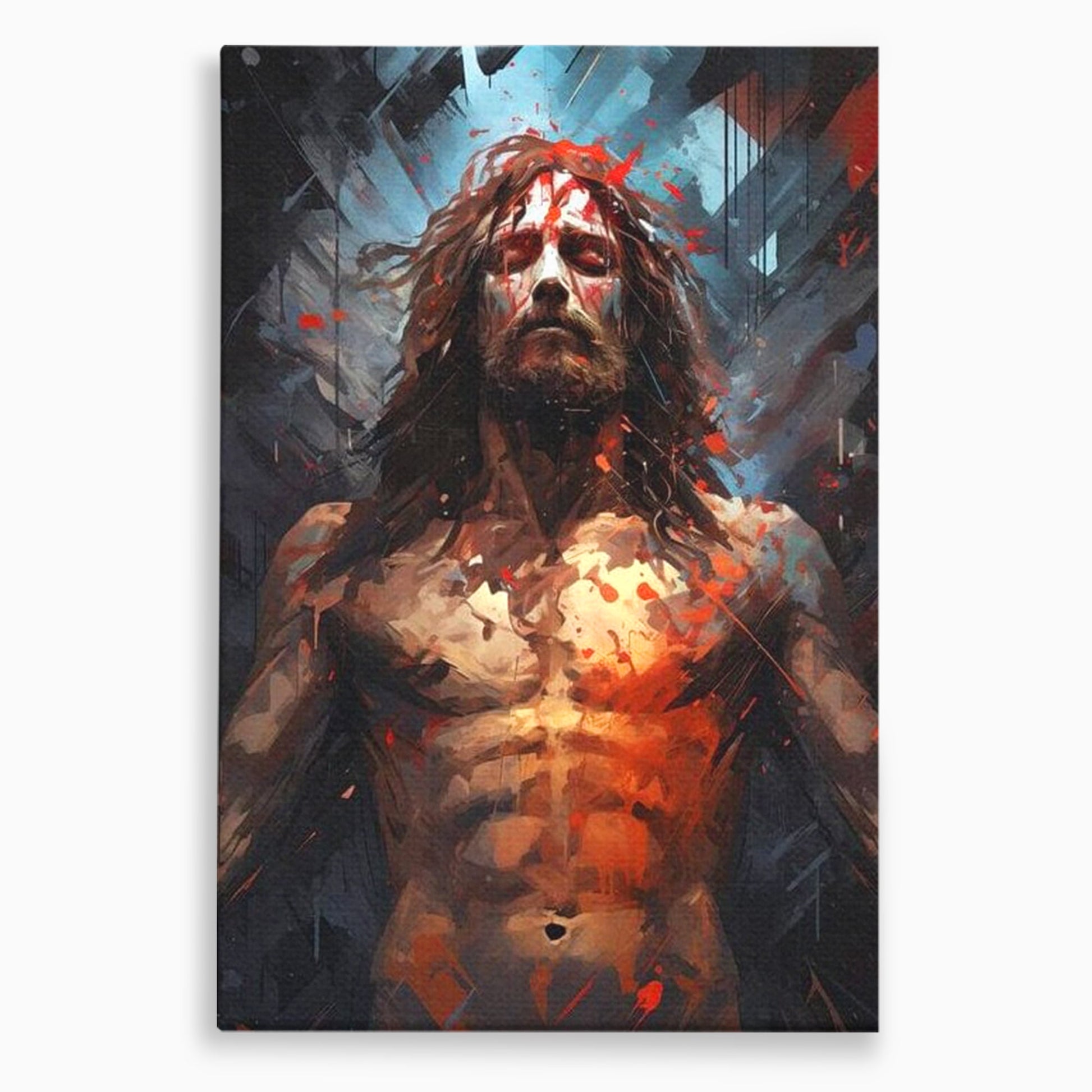 Tablou Canvas Premium LuxCanva® H1040, Patimile lui Hristos, Iisus, Martiriu, Forta Interioara, Sacrificiu, Divinitate, Gratie, Mantuire, Arta Sacra, Living, Dormitor