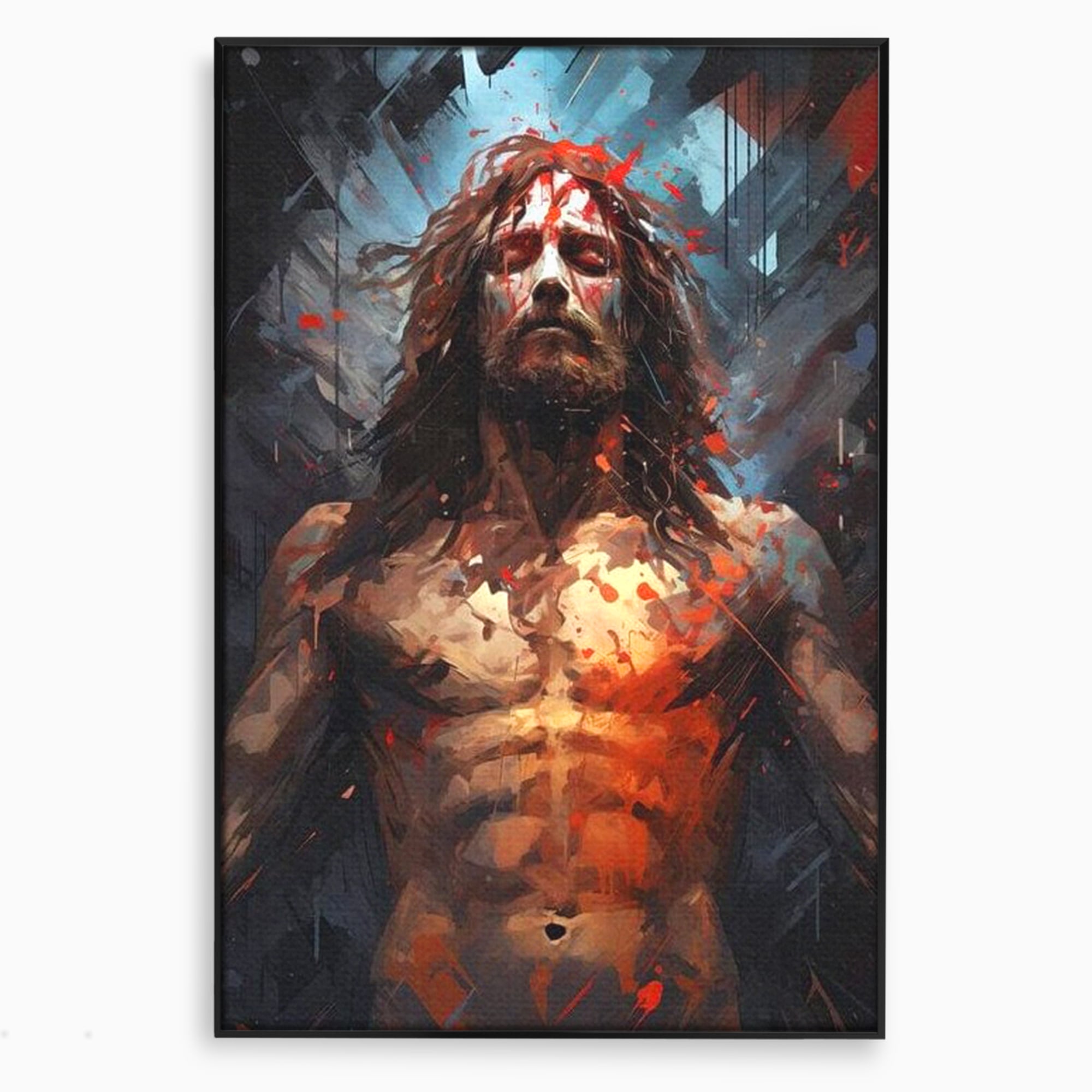 Tablou Canvas Premium LuxCanva® H1040, Patimile lui Hristos, Iisus, Martiriu, Forta Interioara, Sacrificiu, Divinitate, Gratie, Mantuire, Arta Sacra, Living, Dormitor