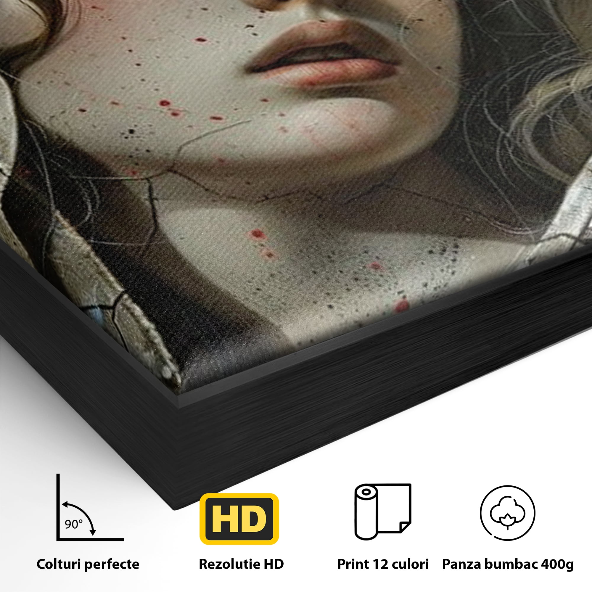 Tablou Canvas Premium LuxCanva® H1042, Aura Sacra, Icoana Reinterpretata, Speranta, Blandete, Fragilitate, Pace, Arta Religioasa Moderna, Living, Dormitor