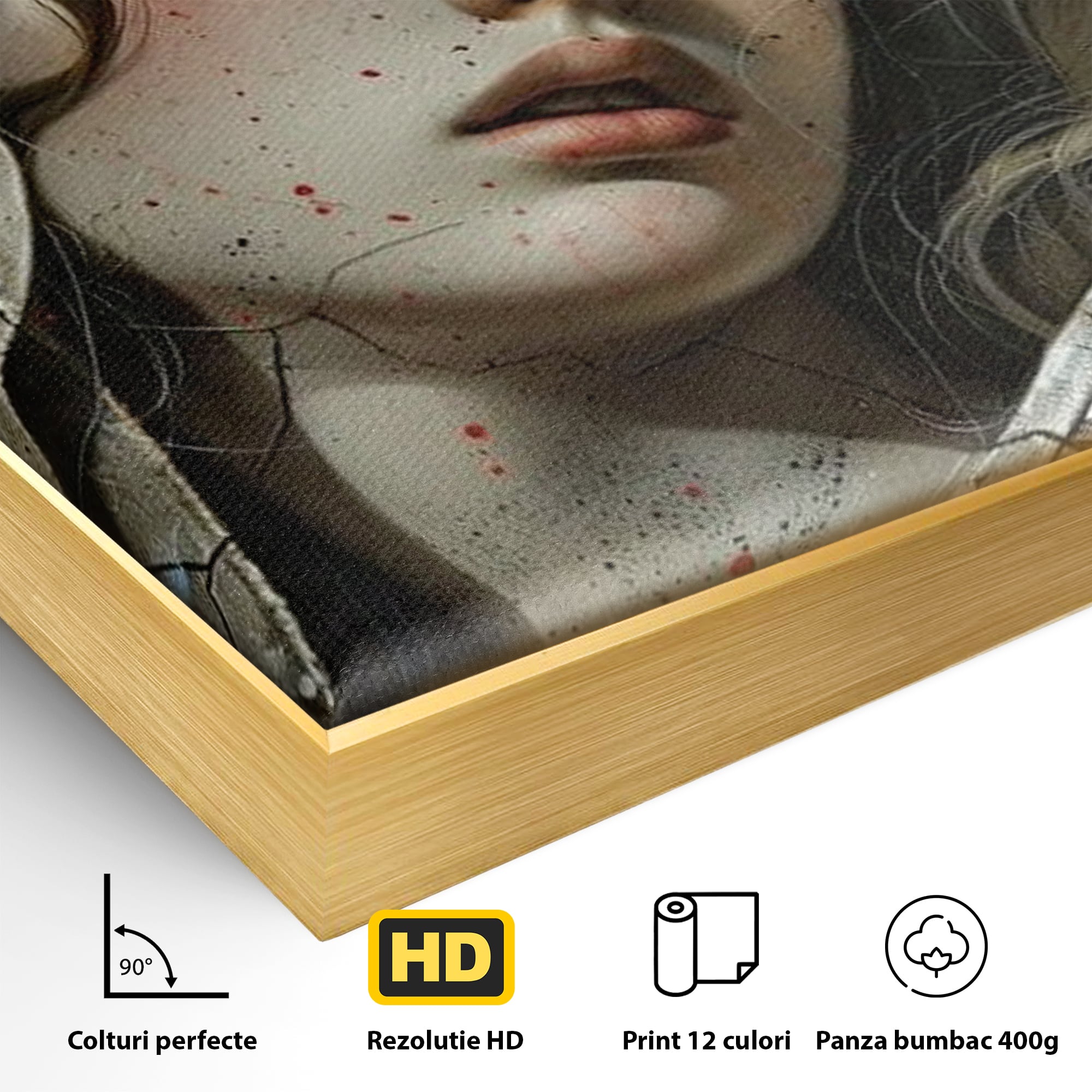 Tablou Canvas Premium LuxCanva® H1042, Aura Sacra, Icoana Reinterpretata, Speranta, Blandete, Fragilitate, Pace, Arta Religioasa Moderna, Living, Dormitor
