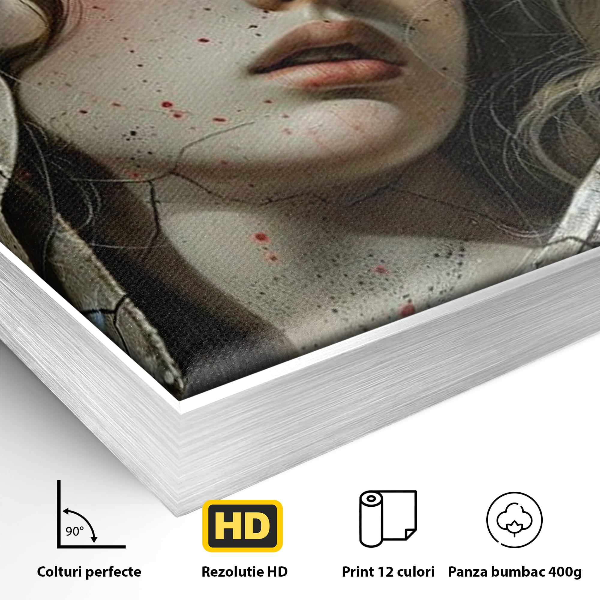 Tablou Canvas Premium LuxCanva® H1042, Aura Sacra, Icoana Reinterpretata, Speranta, Blandete, Fragilitate, Pace, Arta Religioasa Moderna, Living, Dormitor