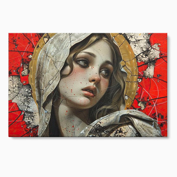 Tablou Canvas Premium LuxCanva® H1042, Aura Sacra, Icoana Reinterpretata, Speranta, Blandete, Fragilitate, Pace, Arta Religioasa Moderna, Living, Dormitor