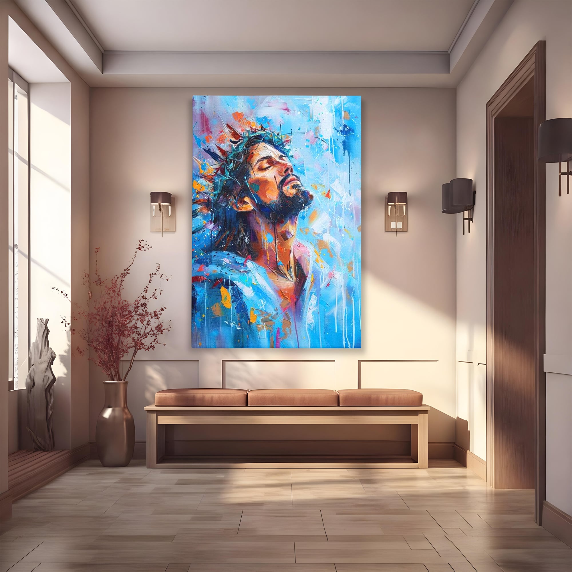 Tablou Canvas Premium LuxCanva® H1043, Coroana Sperantei, Iisus, Credinta, Speranta, Mantuire, Har, Emotie, Coroana de Spini, Arta Religioasa, Living, Dormitor