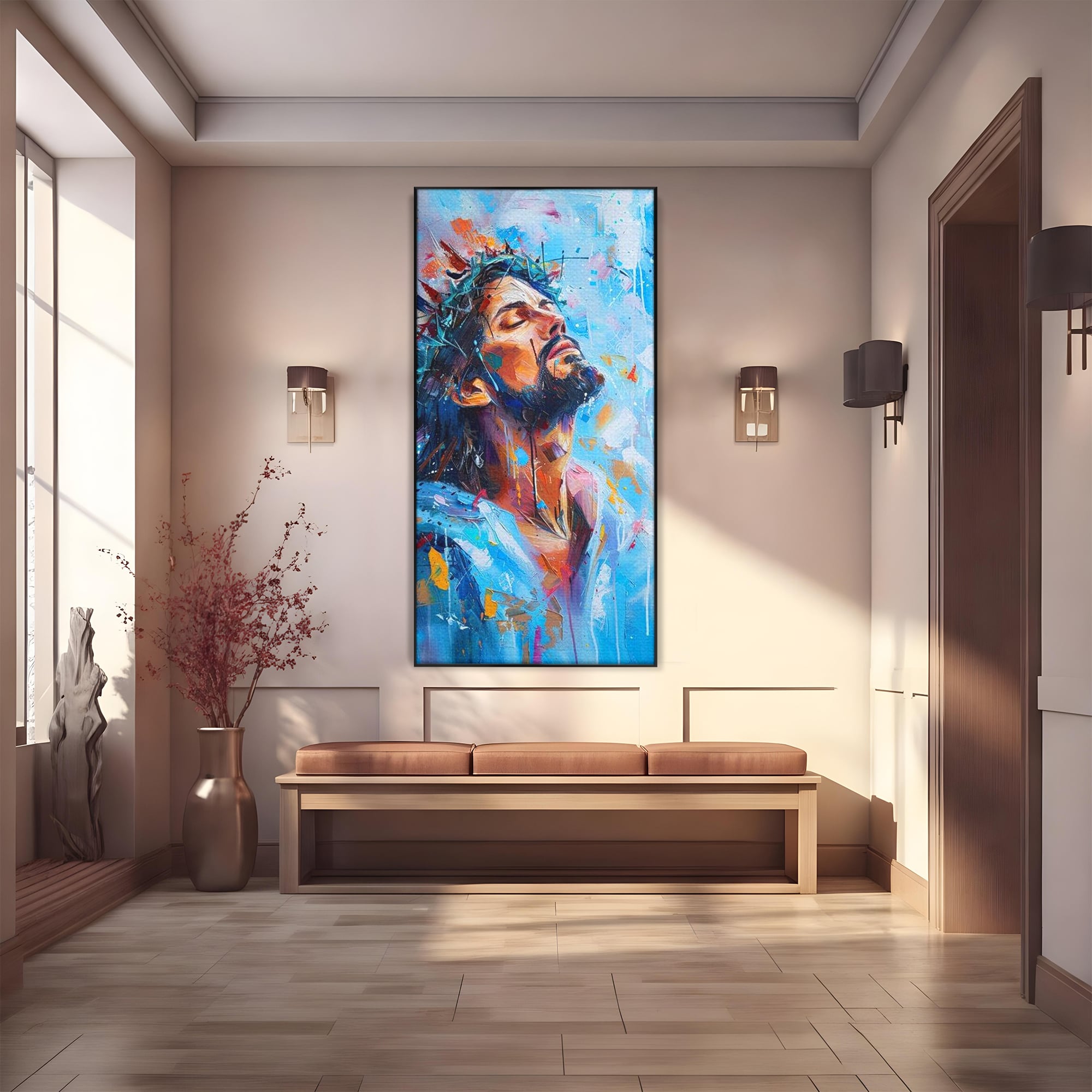 Tablou Canvas Premium LuxCanva® H1043, Coroana Sperantei, Iisus, Credinta, Speranta, Mantuire, Har, Emotie, Coroana de Spini, Arta Religioasa, Living, Dormitor