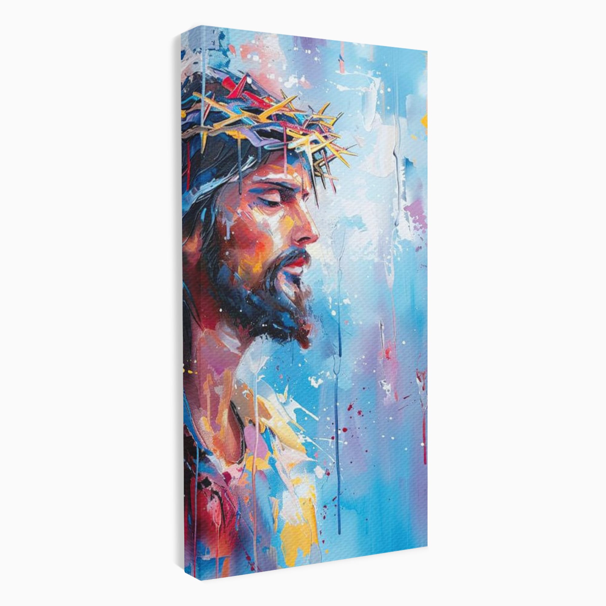 Tablou Canvas Premium LuxCanva® H1044, Reverie Sacra, Iisus, Credinta, Speranta, Mantuire, Har, Emotie, Coroana de Spini, Decor Crestin, Arta Religioasa, Living, Dormitor