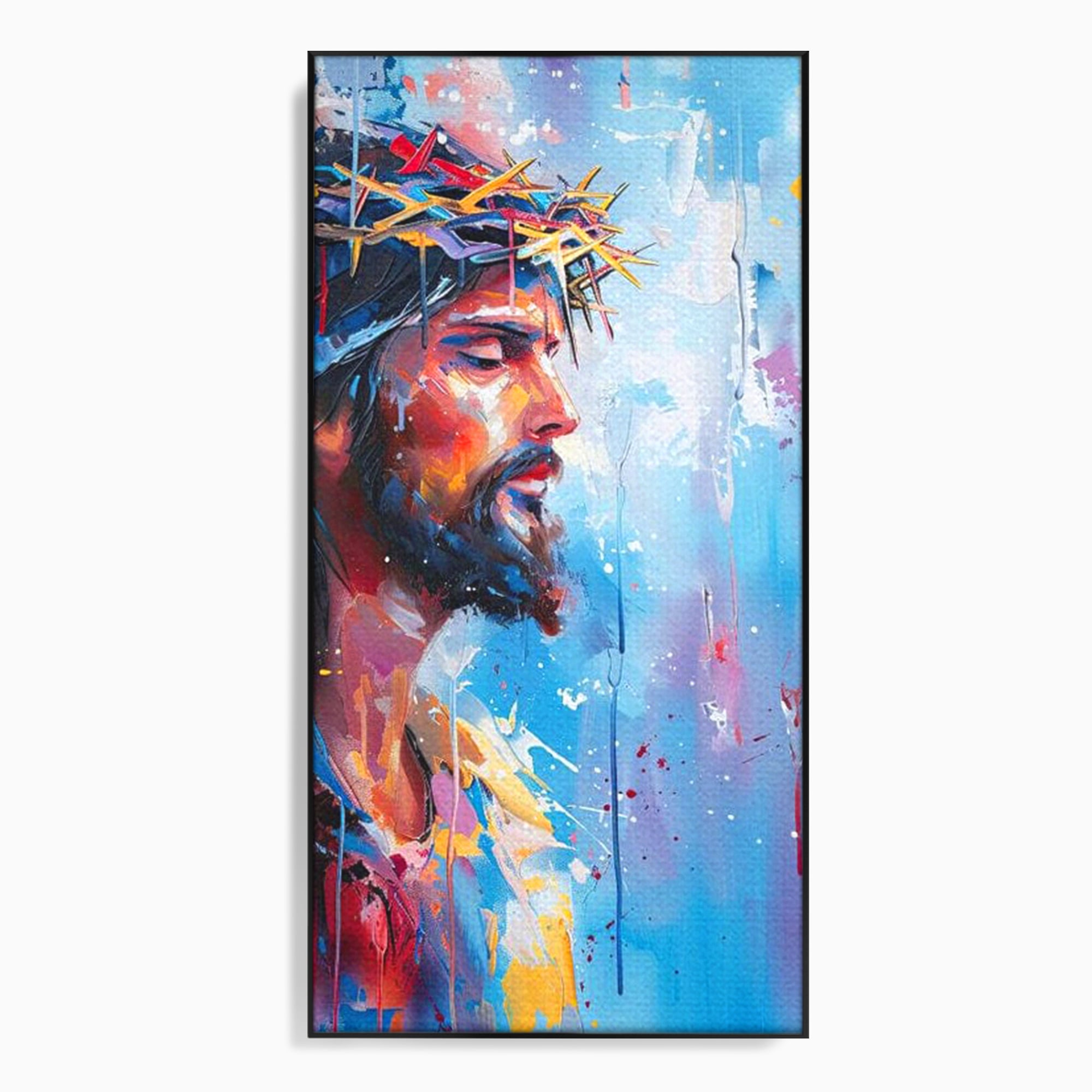 Tablou Canvas Premium LuxCanva® H1044, Reverie Sacra, Iisus, Credinta, Speranta, Mantuire, Har, Emotie, Coroana de Spini, Decor Crestin, Arta Religioasa, Living, Dormitor