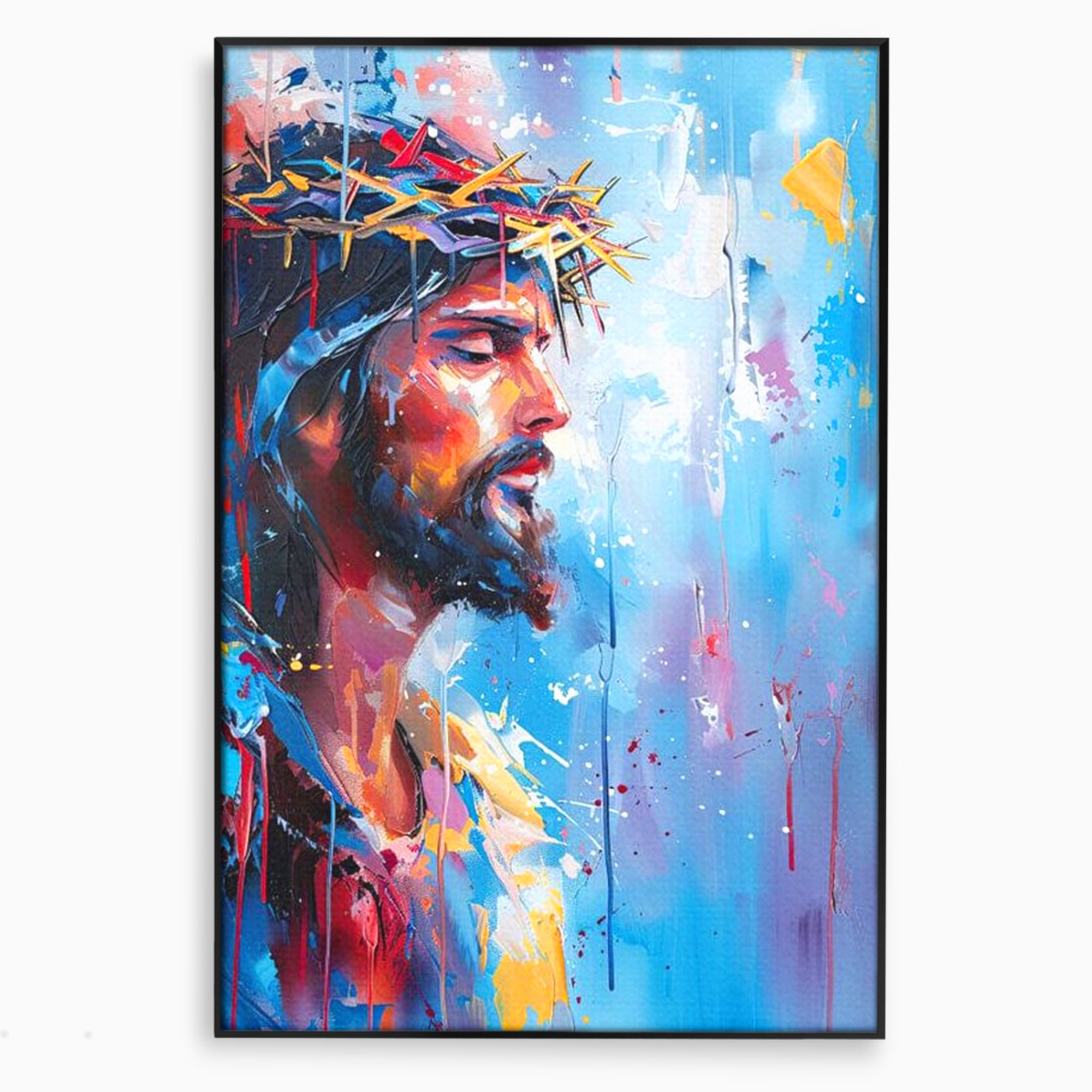 Tablou Canvas Premium LuxCanva® H1044, Reverie Sacra, Iisus, Credinta, Speranta, Mantuire, Har, Emotie, Coroana de Spini, Decor Crestin, Arta Religioasa, Living, Dormitor