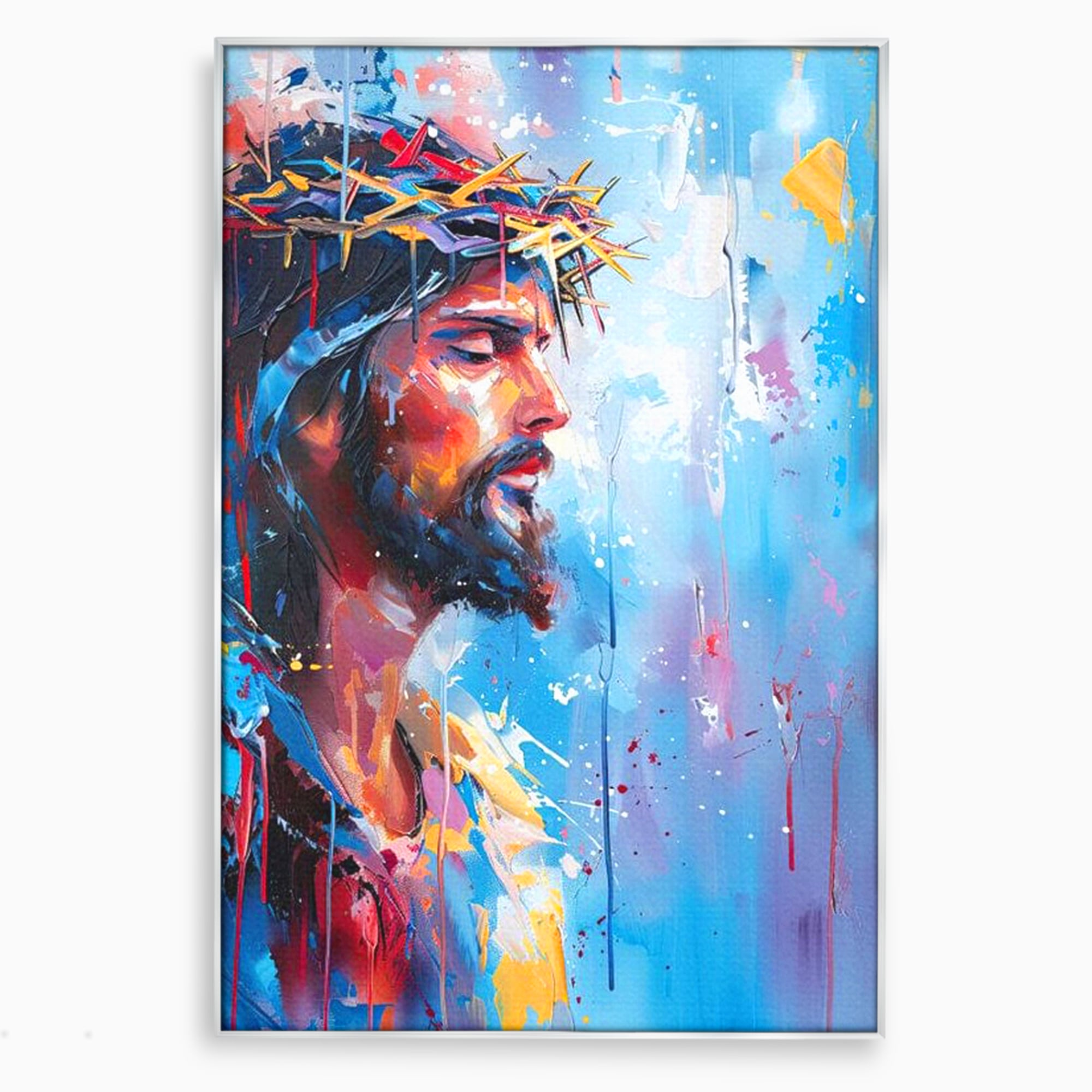 Tablou Canvas Premium LuxCanva® H1044, Reverie Sacra, Iisus, Credinta, Speranta, Mantuire, Har, Emotie, Coroana de Spini, Decor Crestin, Arta Religioasa, Living, Dormitor