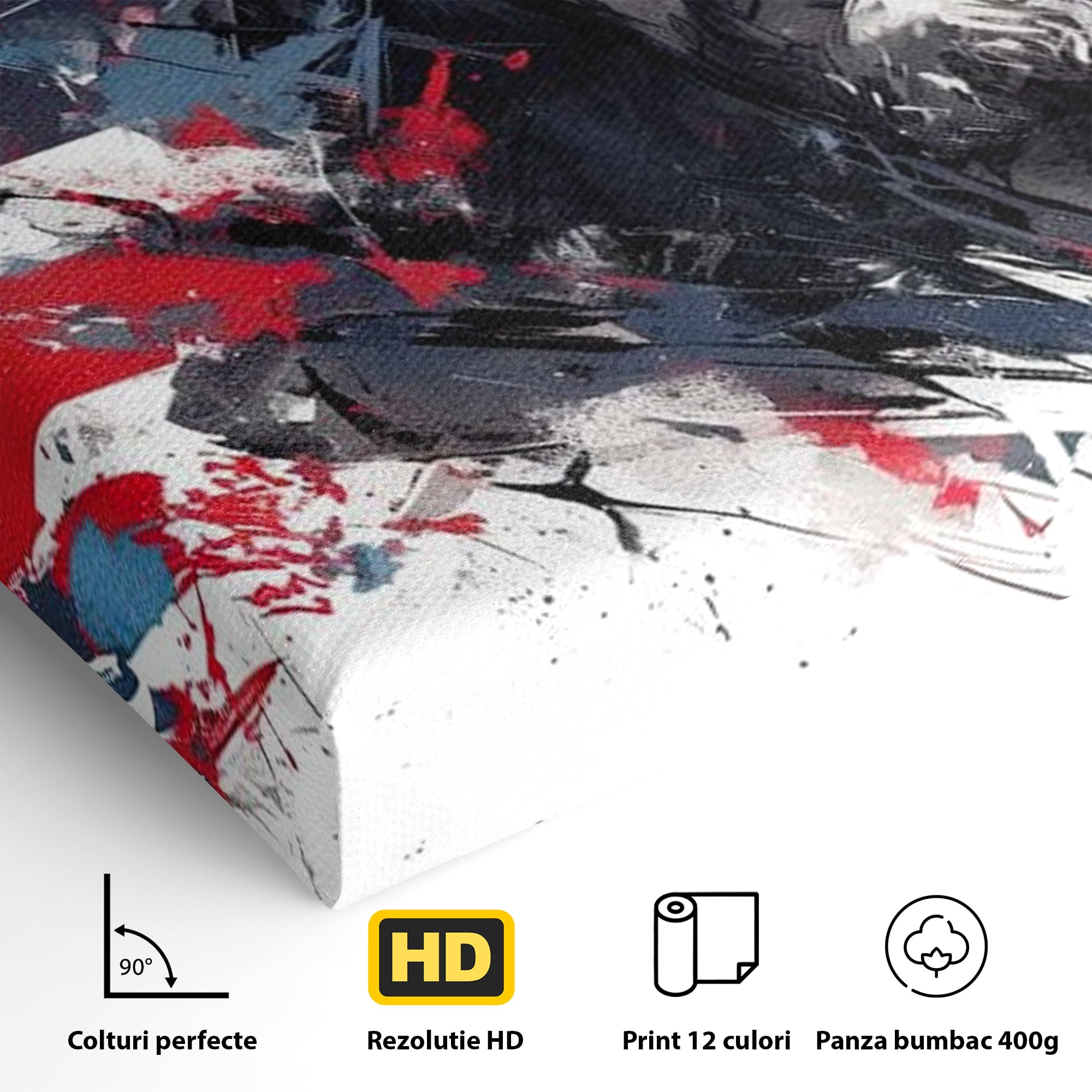 Tablou Canvas Premium LuxCanva® H1045, Credinta si Patrie, Patriotism, Drapel, Libertate, Coroana de Spini, Sacrificiu, Mantuire, Arta Religioasa, Living, Dormitor