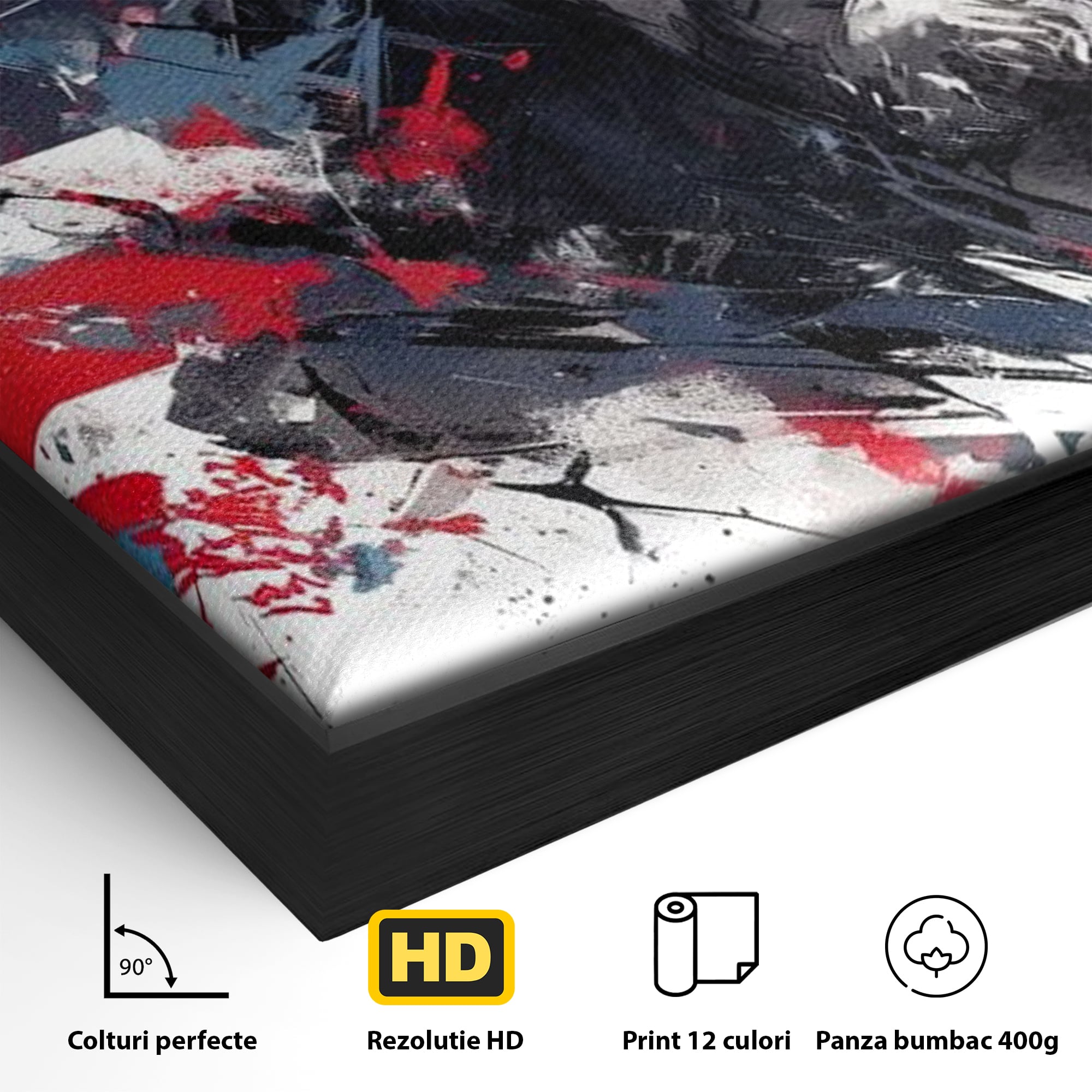 Tablou Canvas Premium LuxCanva® H1045, Credinta si Patrie, Patriotism, Drapel, Libertate, Coroana de Spini, Sacrificiu, Mantuire, Arta Religioasa, Living, Dormitor