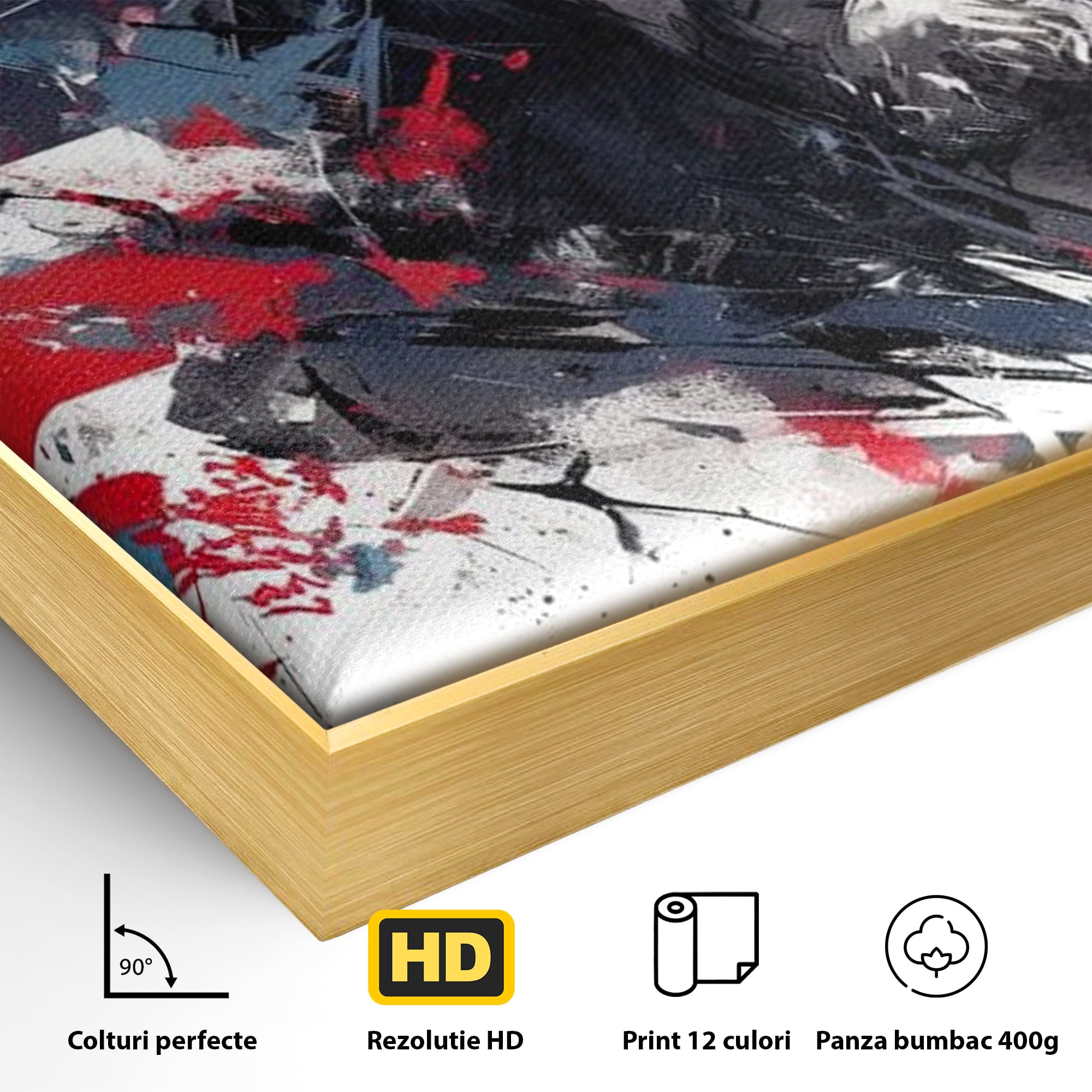 Tablou Canvas Premium LuxCanva® H1045, Credinta si Patrie, Patriotism, Drapel, Libertate, Coroana de Spini, Sacrificiu, Mantuire, Arta Religioasa, Living, Dormitor