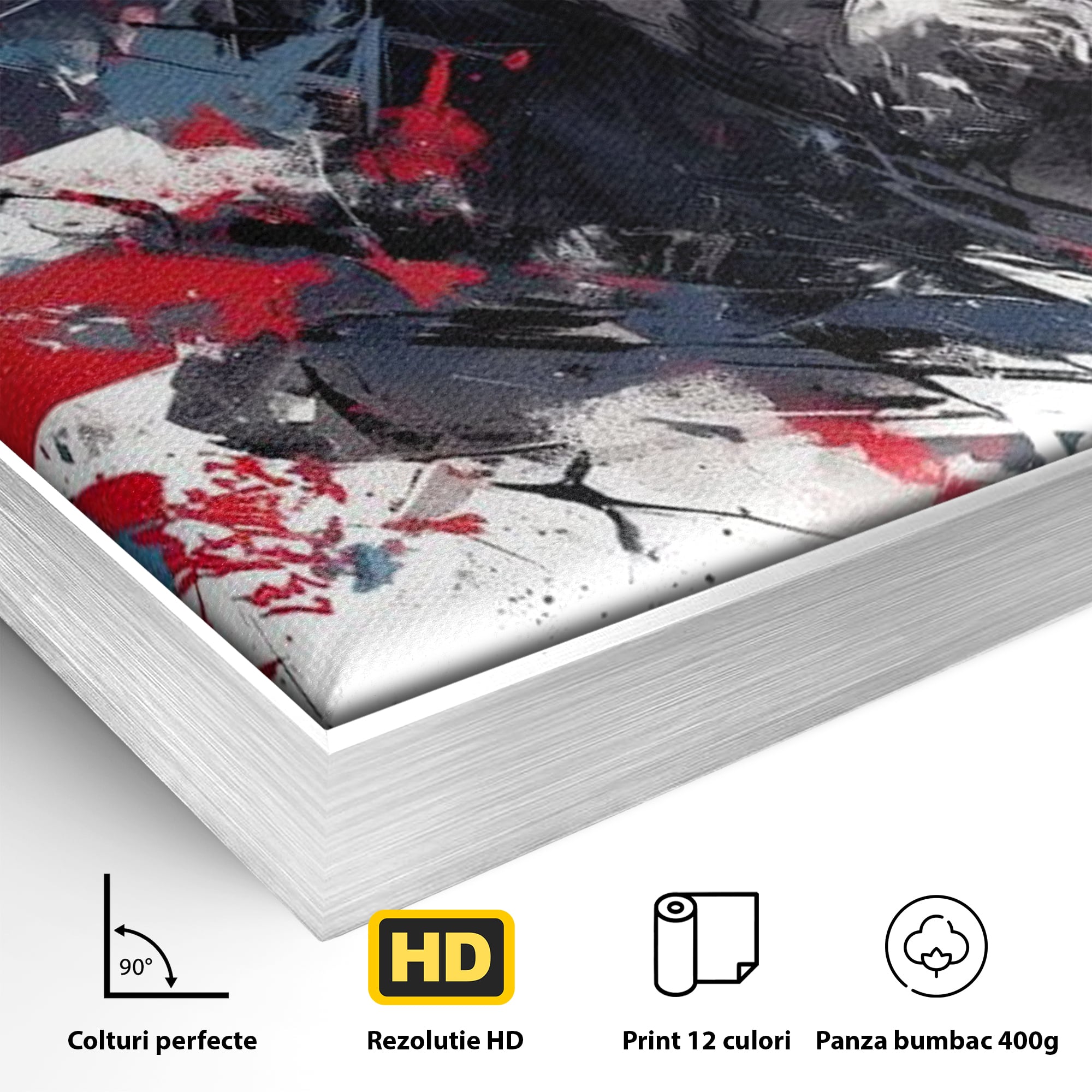 Tablou Canvas Premium LuxCanva® H1045, Credinta si Patrie, Patriotism, Drapel, Libertate, Coroana de Spini, Sacrificiu, Mantuire, Arta Religioasa, Living, Dormitor