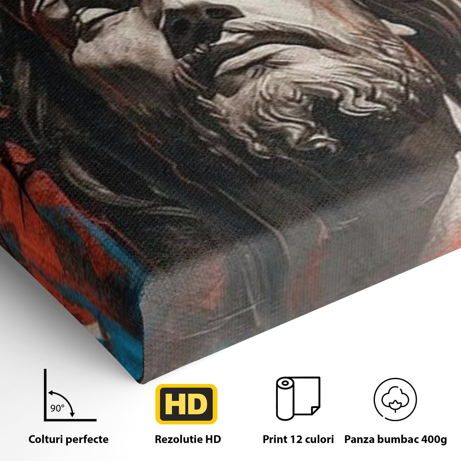 Tablou Canvas Premium LuxCanva® H1046, Sacrificiu si Natiune, Patriotism, Drapel, Libertate, Coroana de Spini, Sacrificiu, Mantuire, Arta Religioasa, Living, Dormitor