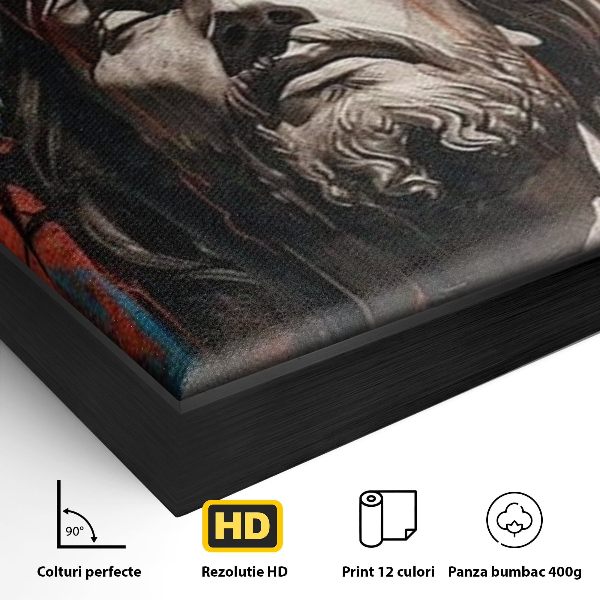 Tablou Canvas Premium LuxCanva® H1046, Sacrificiu si Natiune, Patriotism, Drapel, Libertate, Coroana de Spini, Sacrificiu, Mantuire, Arta Religioasa, Living, Dormitor