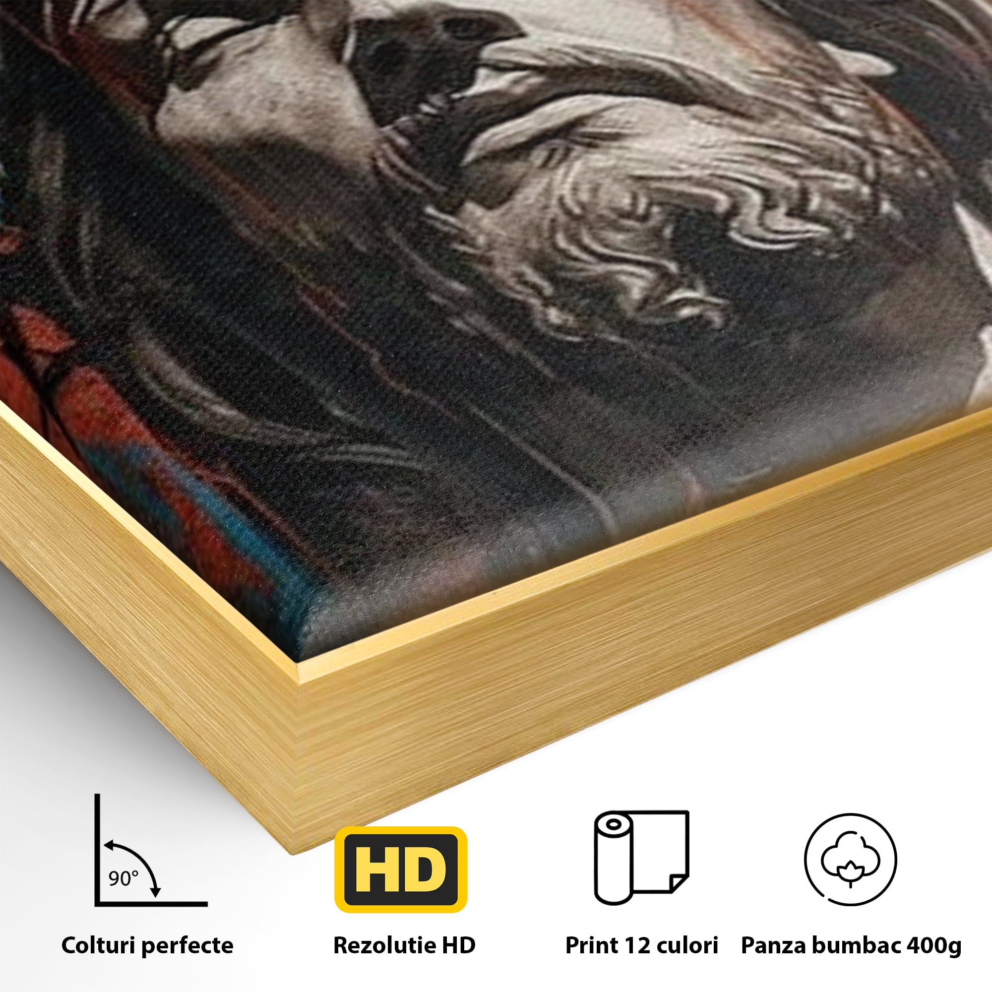 Tablou Canvas Premium LuxCanva® H1046, Sacrificiu si Natiune, Patriotism, Drapel, Libertate, Coroana de Spini, Sacrificiu, Mantuire, Arta Religioasa, Living, Dormitor