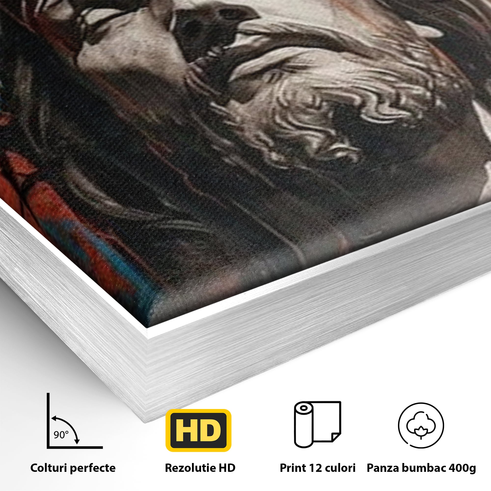 Tablou Canvas Premium LuxCanva® H1046, Sacrificiu si Natiune, Patriotism, Drapel, Libertate, Coroana de Spini, Sacrificiu, Mantuire, Arta Religioasa, Living, Dormitor