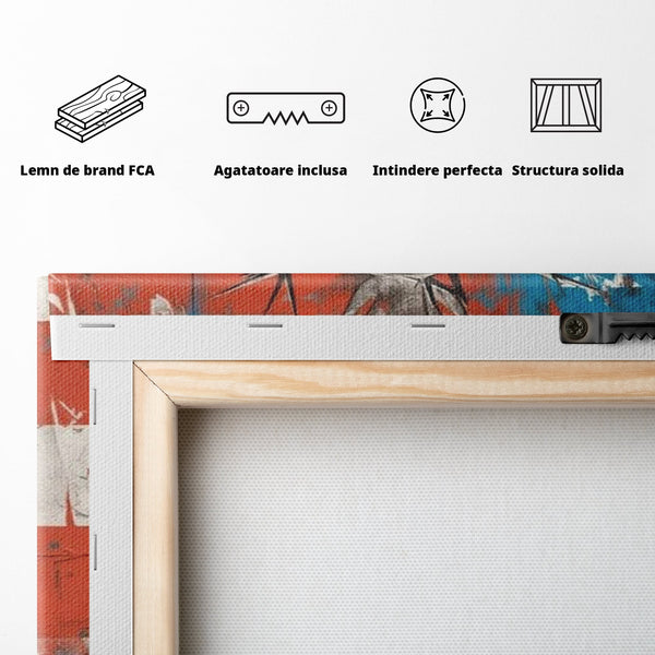 Tablou Canvas Premium LuxCanva® H1046, Sacrificiu si Natiune, Patriotism, Drapel, Libertate, Coroana de Spini, Sacrificiu, Mantuire, Arta Religioasa, Living, Dormitor