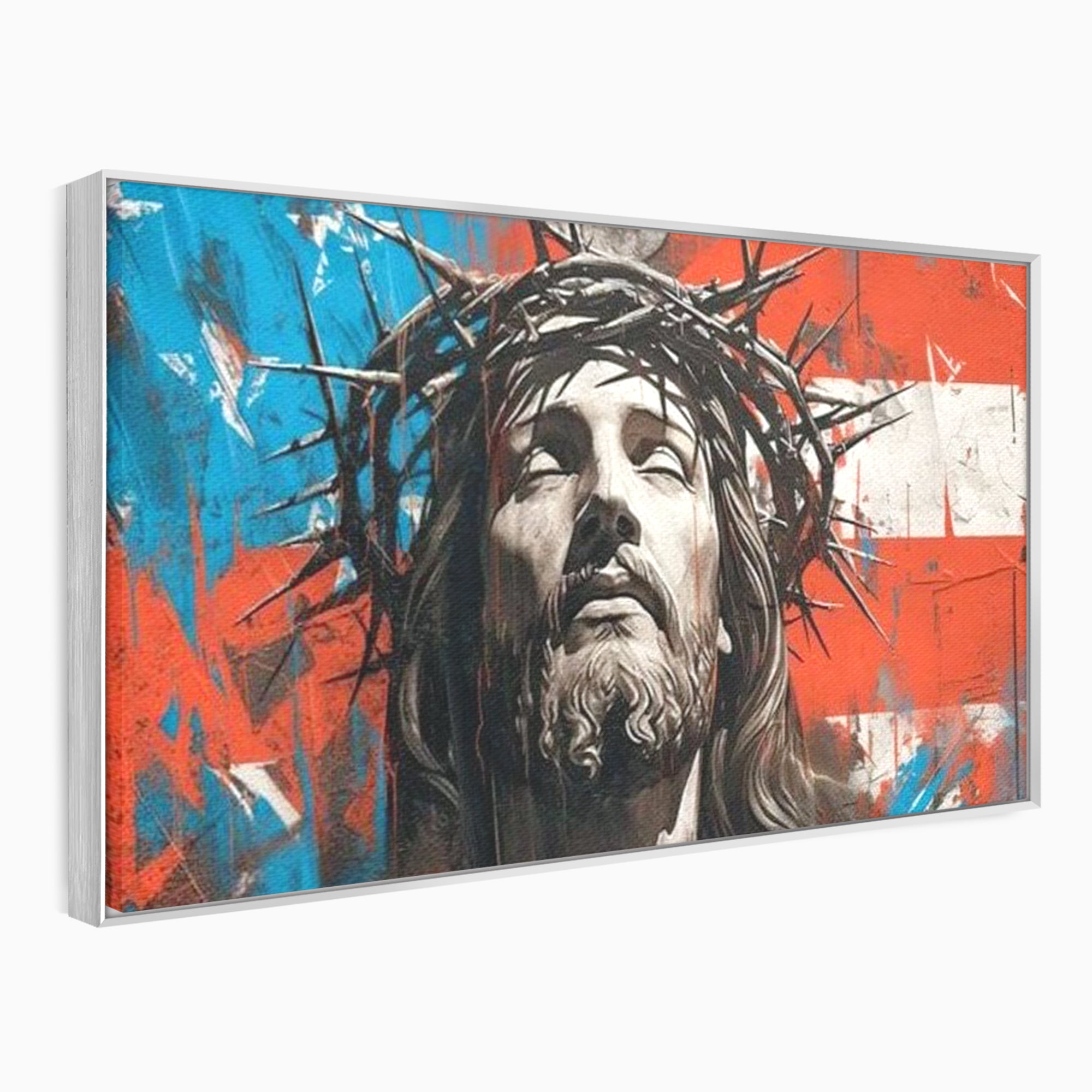 Tablou Canvas Premium LuxCanva® H1046, Sacrificiu si Natiune, Patriotism, Drapel, Libertate, Coroana de Spini, Sacrificiu, Mantuire, Arta Religioasa, Living, Dormitor