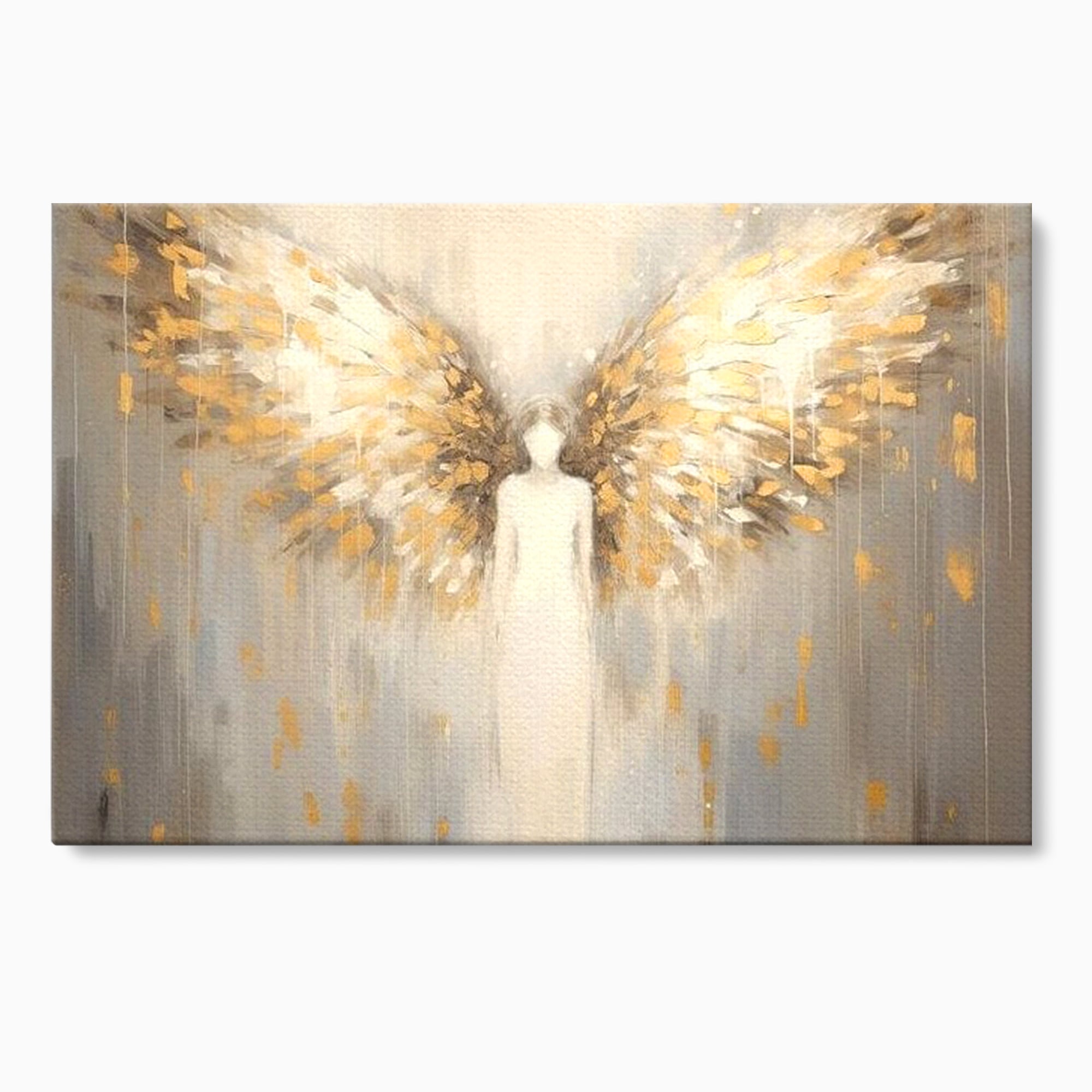 Tablou Canvas Premium LuxCanva® H1047, Gardian Ceresc, Inger, Aripi, Silueta, Spiritualitate, Credinta, Har, Blandete, Fragilitate, Pace, Arta Religioasa, Living, Dormitor