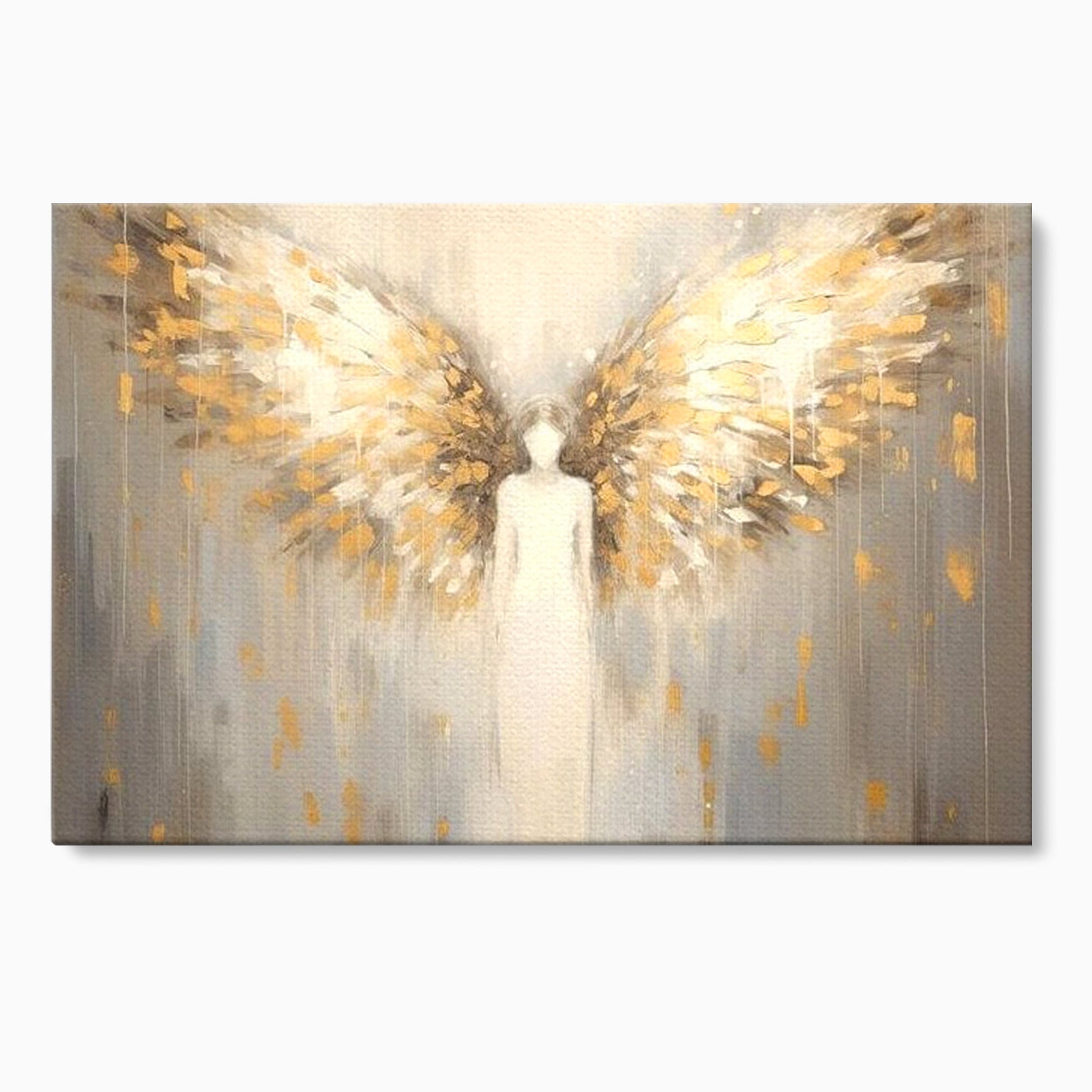 Tablou Canvas Premium LuxCanva® H1047, Gardian Ceresc, Inger, Aripi, Silueta, Spiritualitate, Credinta, Har, Blandete, Fragilitate, Pace, Arta Religioasa, Living, Dormitor
