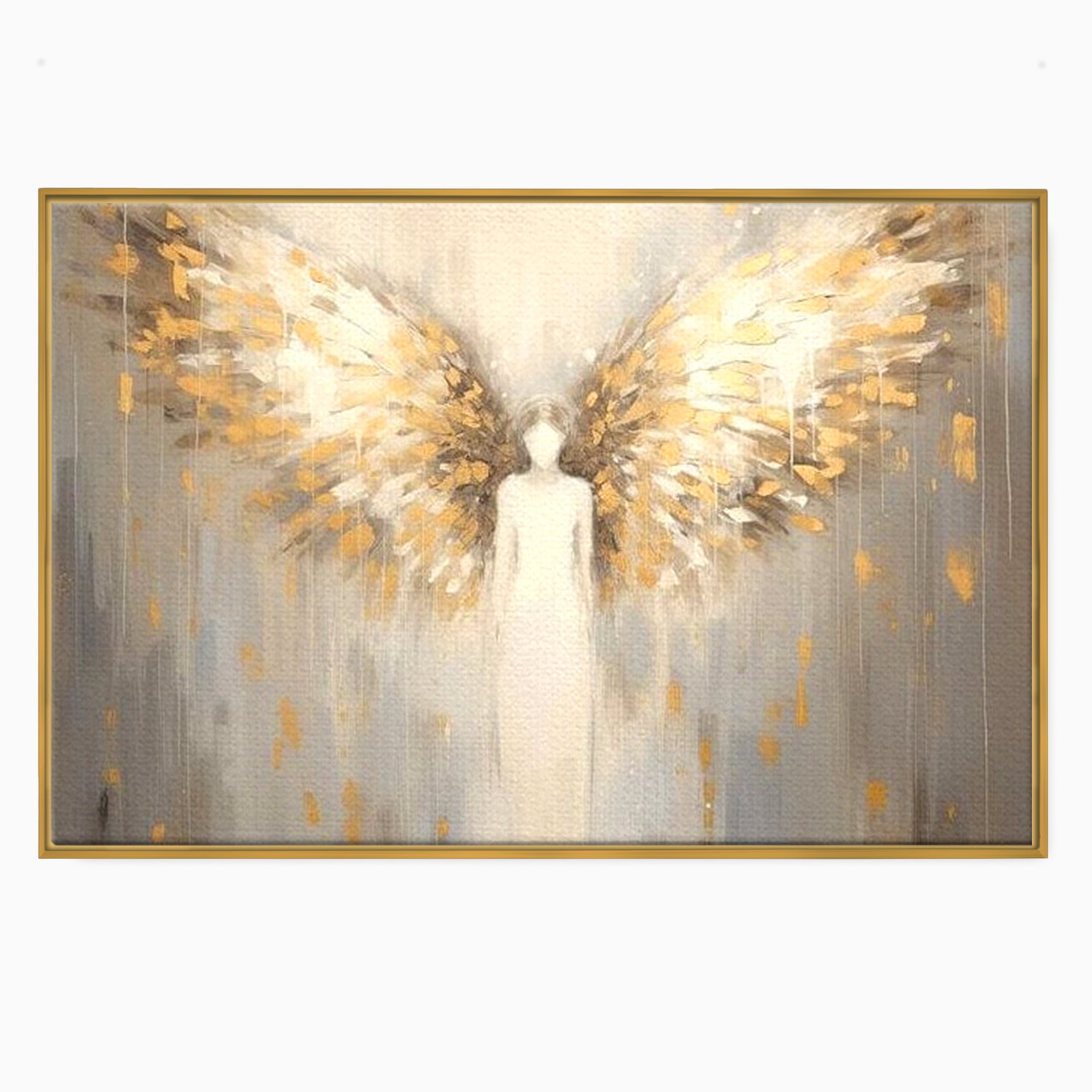 Tablou Canvas Premium LuxCanva® H1047, Gardian Ceresc, Inger, Aripi, Silueta, Spiritualitate, Credinta, Har, Blandete, Fragilitate, Pace, Arta Religioasa, Living, Dormitor