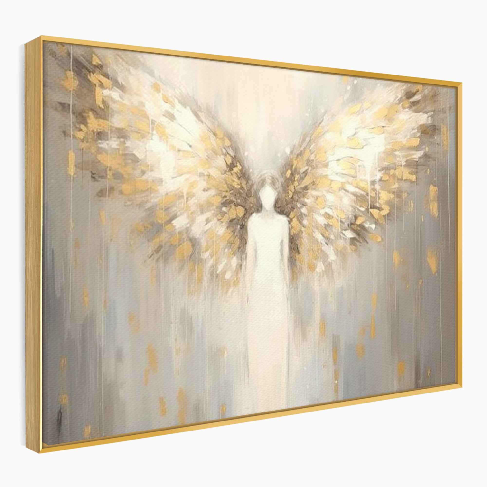 Tablou Canvas Premium LuxCanva® H1047, Gardian Ceresc, Inger, Aripi, Silueta, Spiritualitate, Credinta, Har, Blandete, Fragilitate, Pace, Arta Religioasa, Living, Dormitor